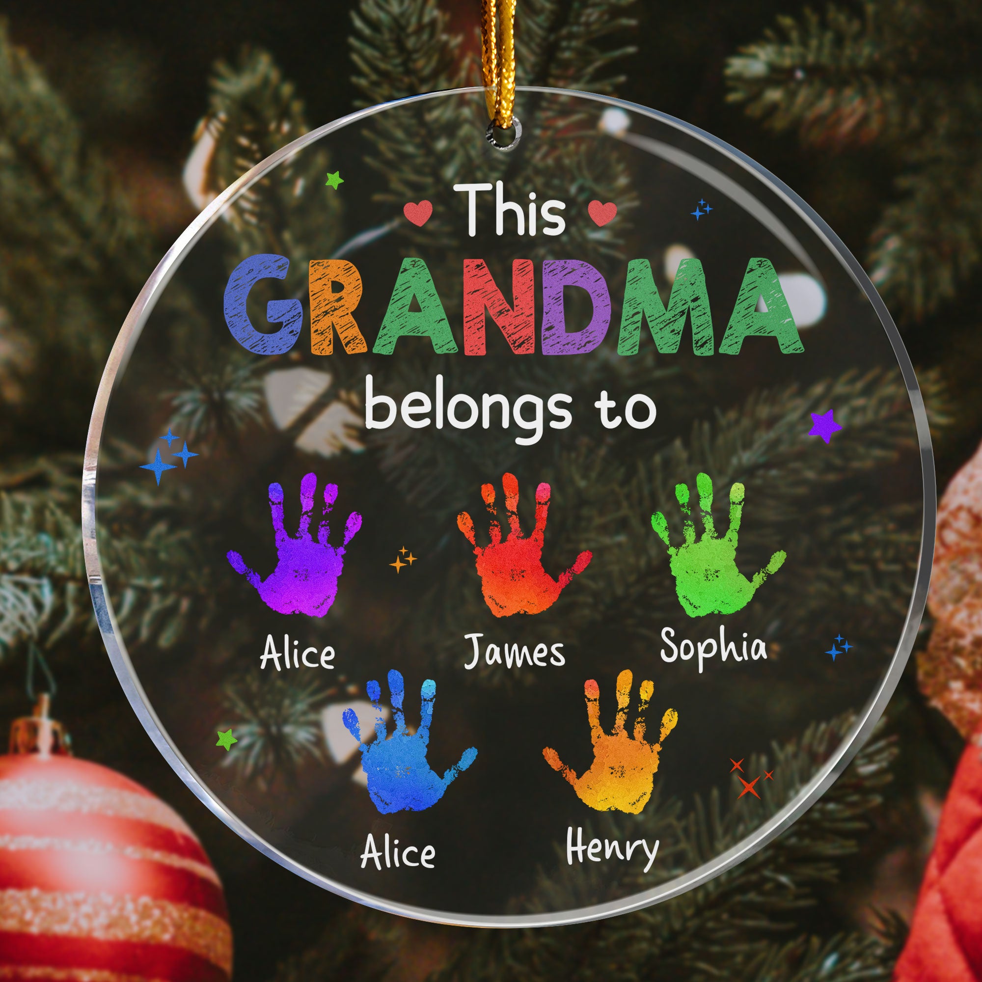 This Grandma Belongs To Grandkids - Personalized Acrylic Ornament