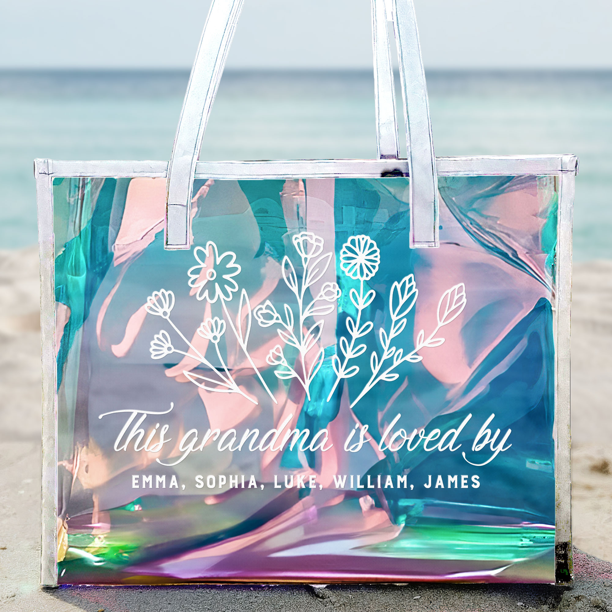 This Grandma Is Loved By - Personalized Holographic Tote