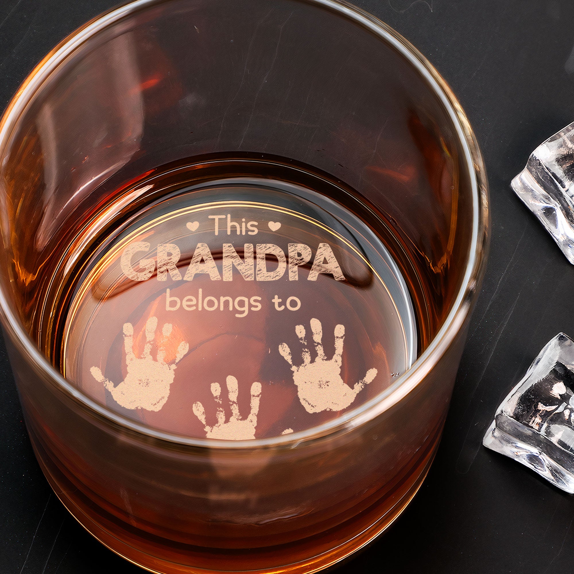 This Grandpa Belongs To - Personalized Engraved Whiskey Glass