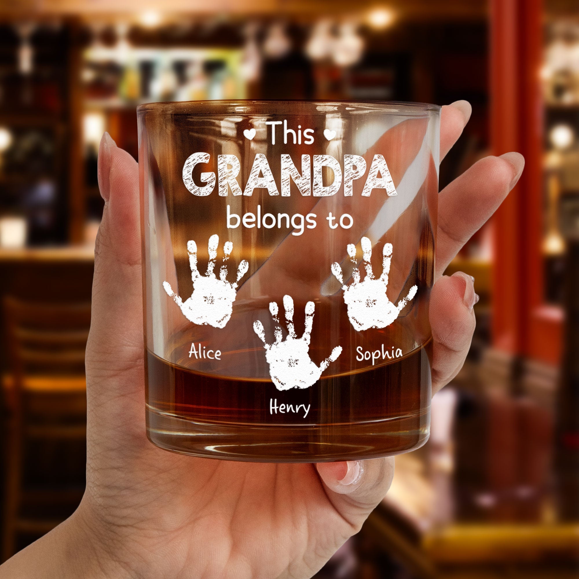 This Grandpa Belongs To - Personalized Whiskey Glass