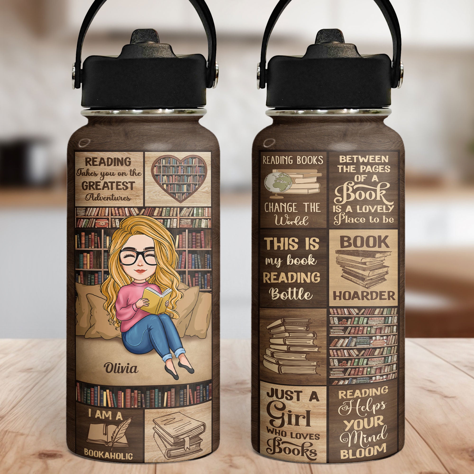 This Is My Book Reading Water Bottle - Personalized Stainless Steel Water Bottle