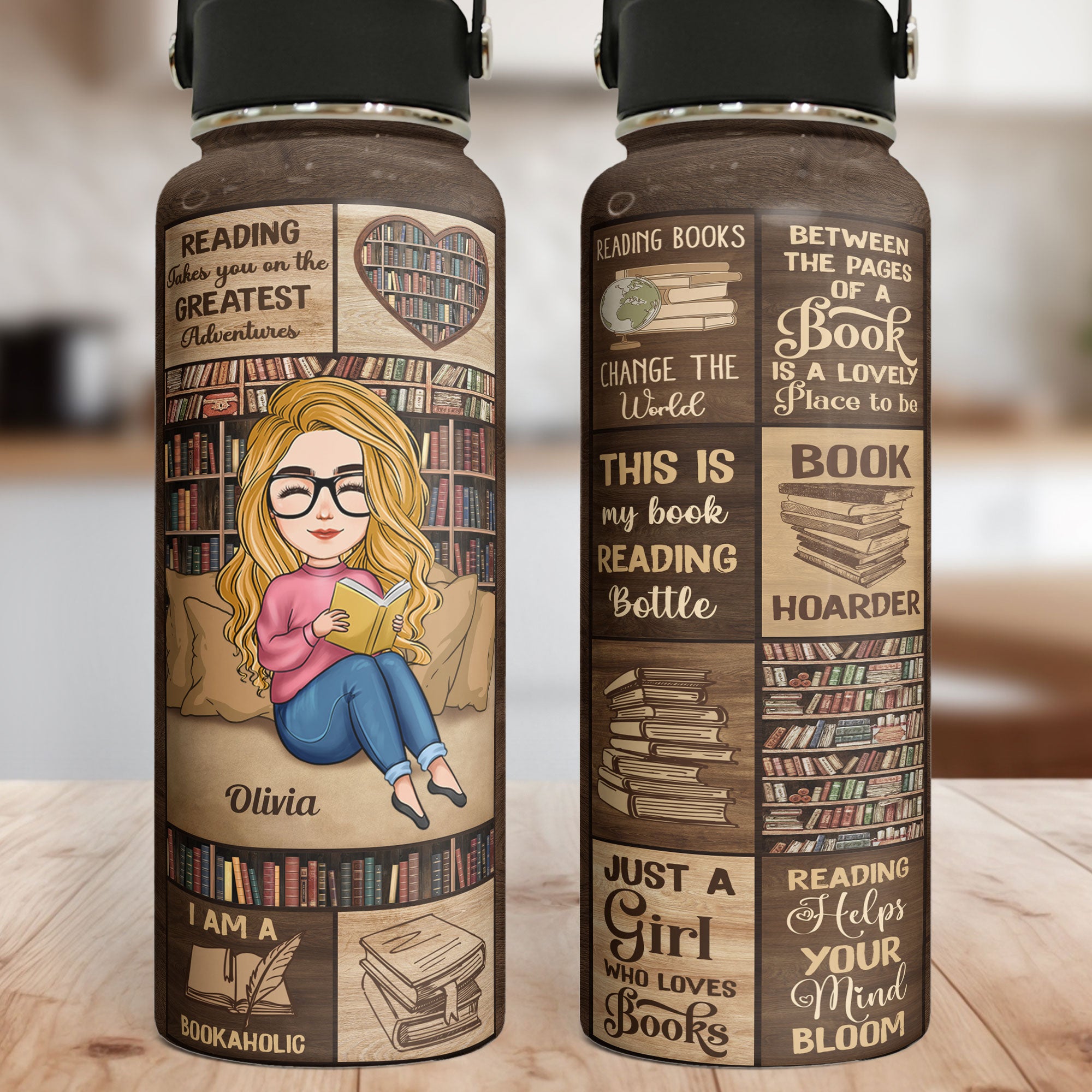 This Is My Book Reading Water Bottle - Personalized Stainless Steel Water Bottle