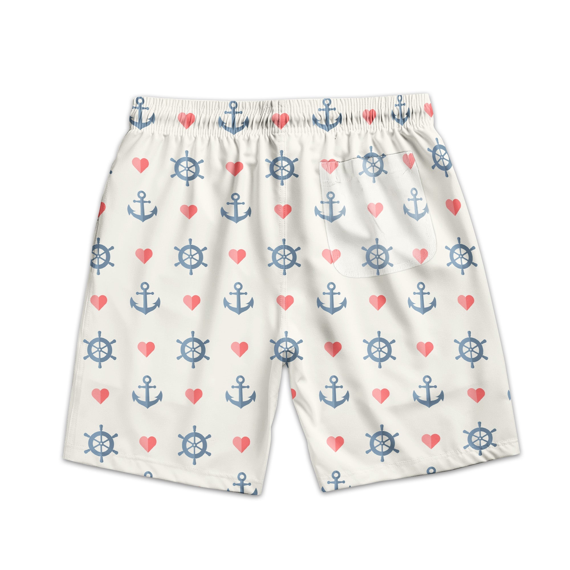 This Is My Guy With Marine Pattern - Personalized Photo Beach Shorts