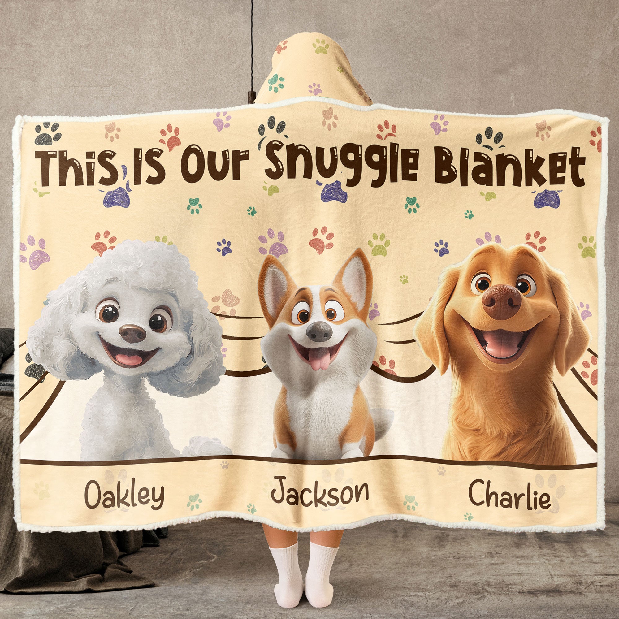 This Is Our Snuggle Blanket, Gift For Dog Lovers - Personalized Wearable Blanket Hoodie