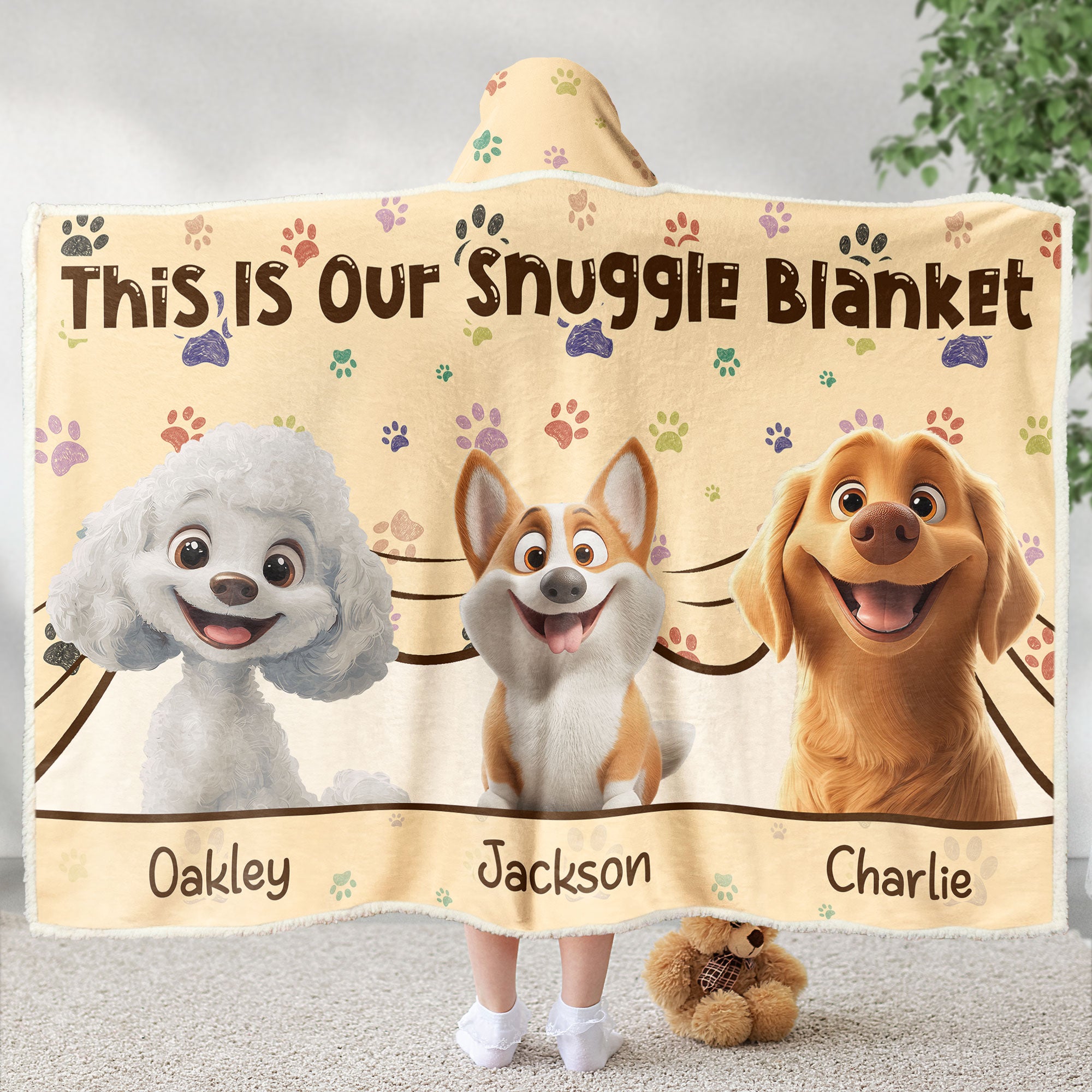 This Is Our Snuggle Blanket, Gift For Dog Lovers - Personalized Wearable Blanket Hoodie