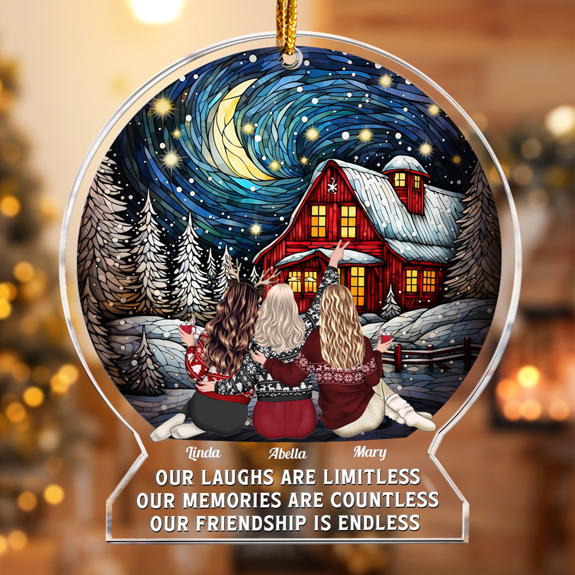 This Is Us Friendship Under Christmas Tree - Personalized Acrylic Ornament