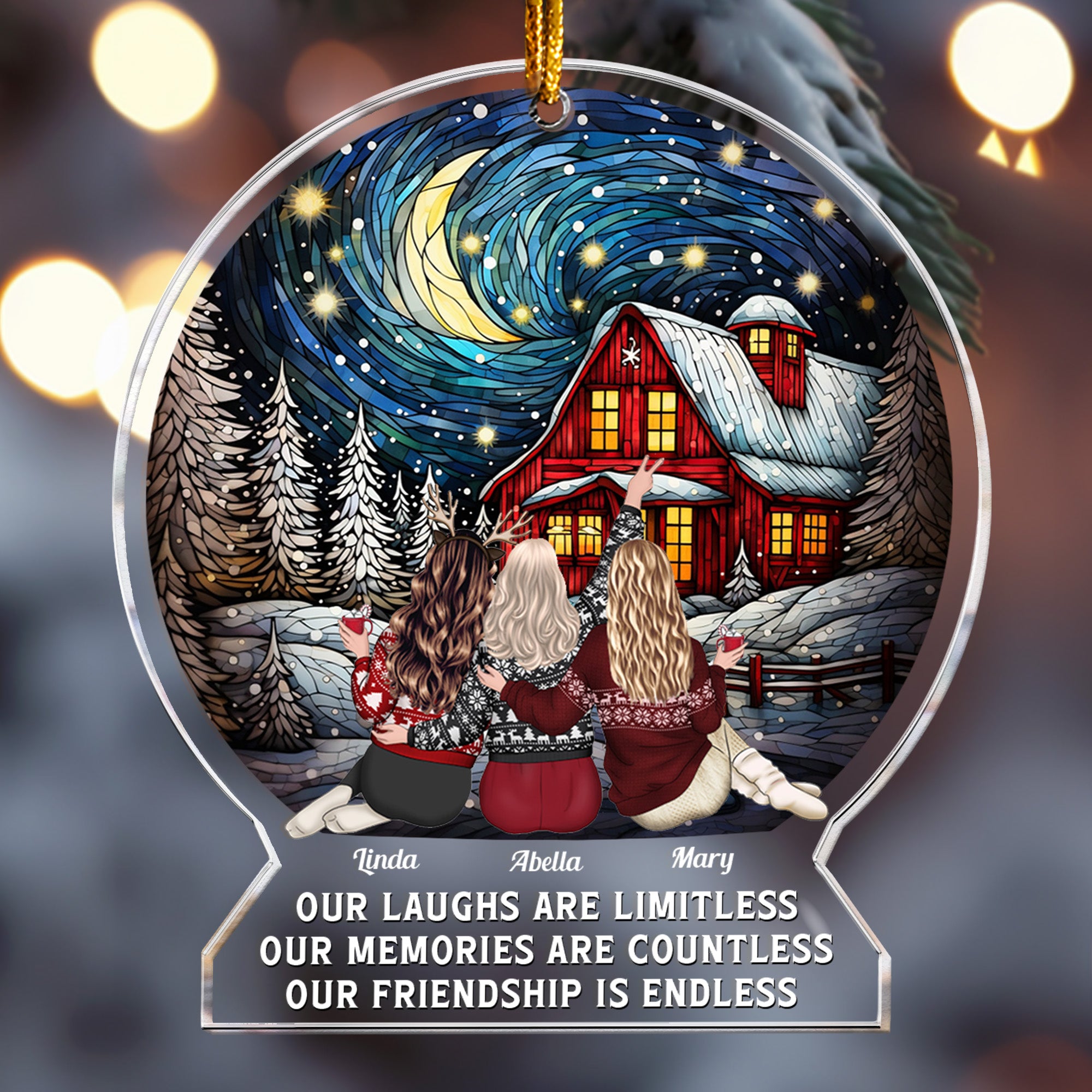 This Is Us Friendship Under Christmas Tree - Personalized Acrylic Ornament