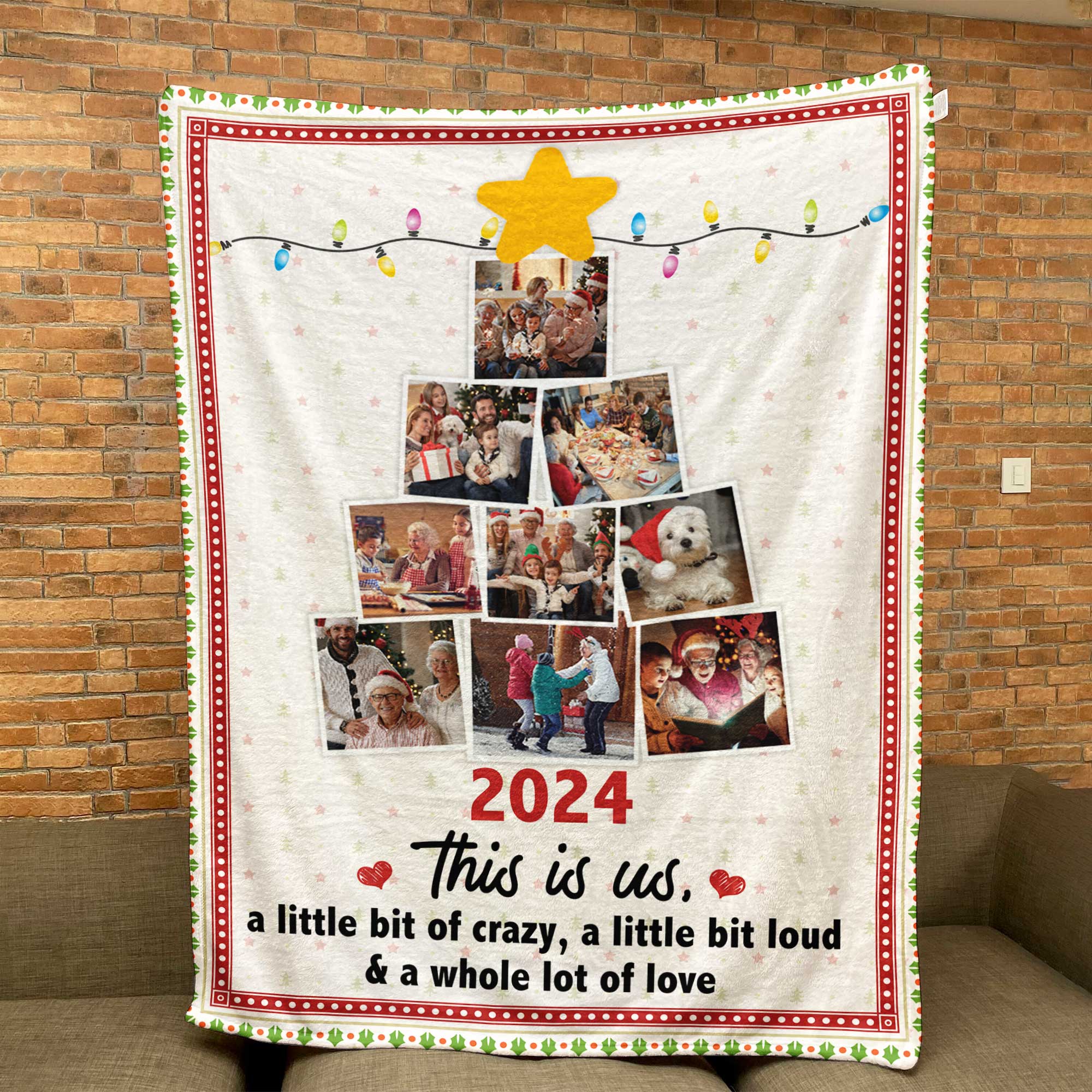 This Is Us Photo Family Christmas Tree - Personalized Photo Blanket