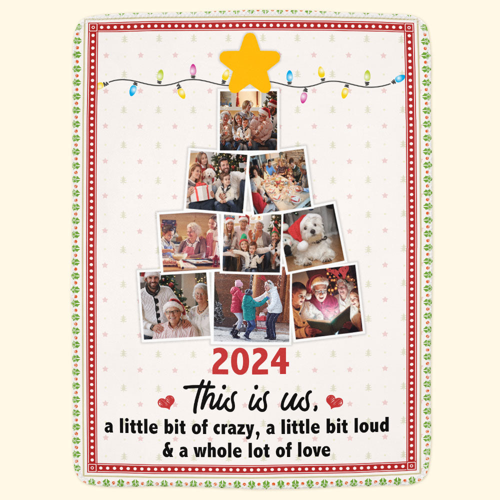 This Is Us Photo Family Christmas Tree - Personalized Photo Blanket