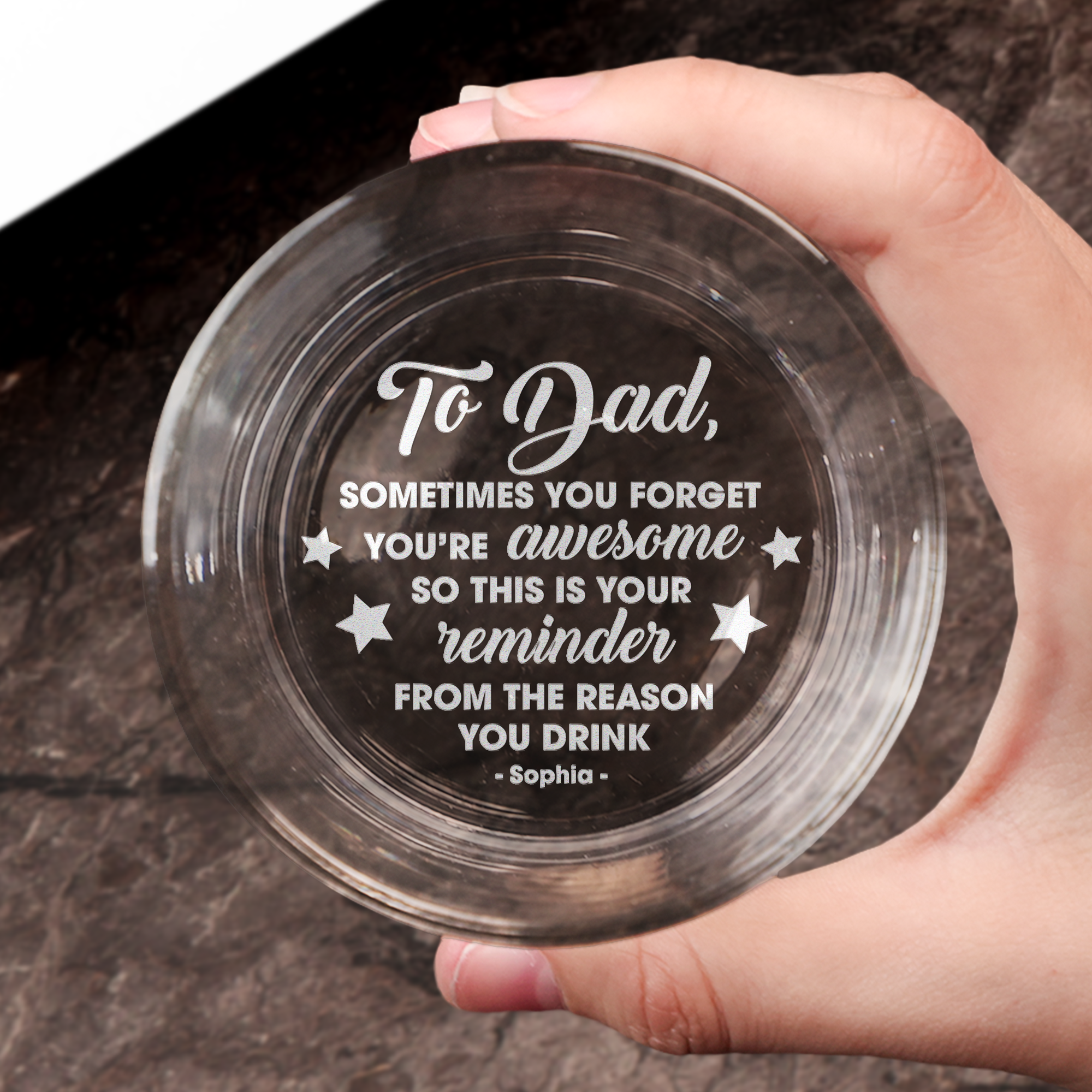 This Is Your Reminder Dad - Personalized Engraved Whiskey Glass