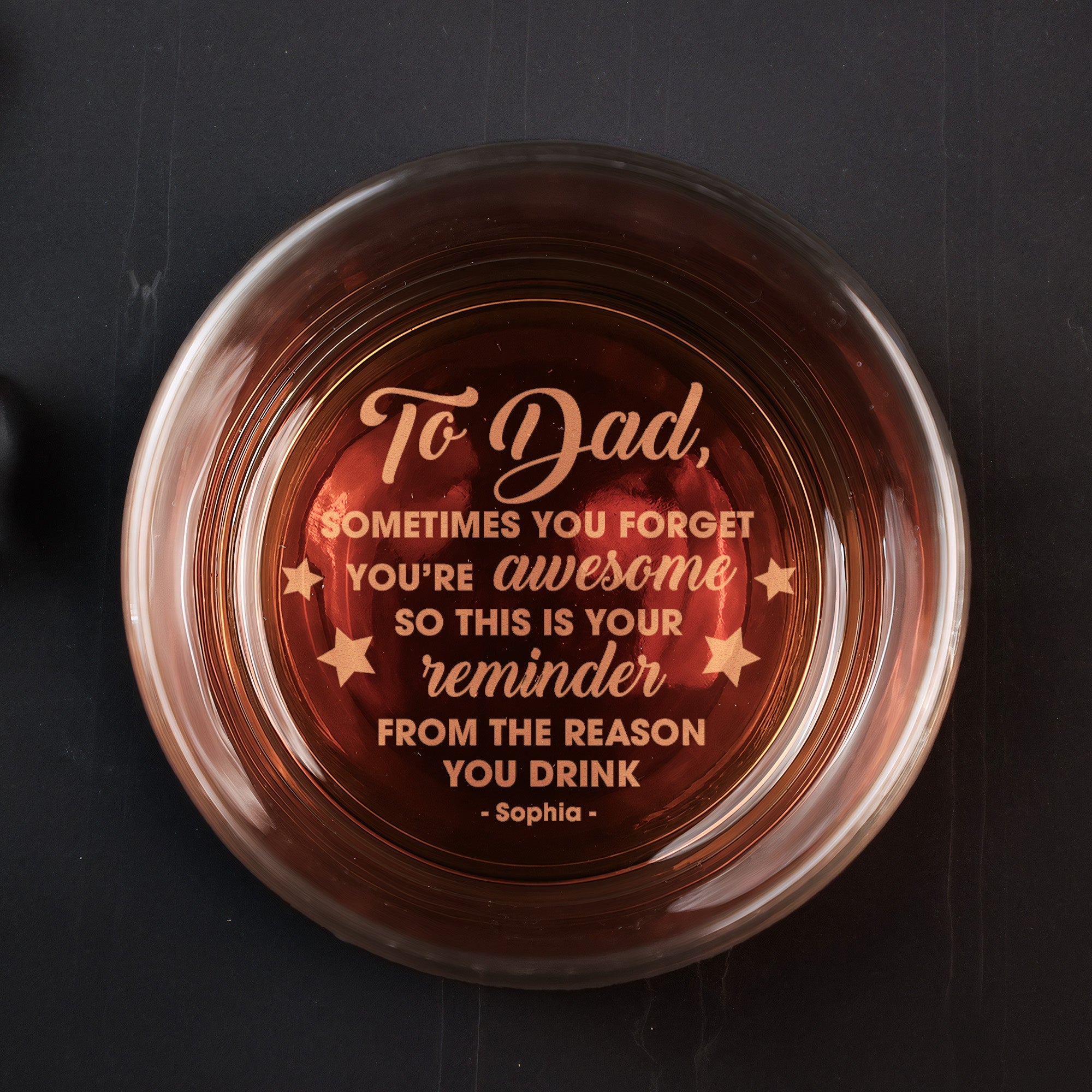 This Is Your Reminder Dad - Personalized Engraved Whiskey Glass