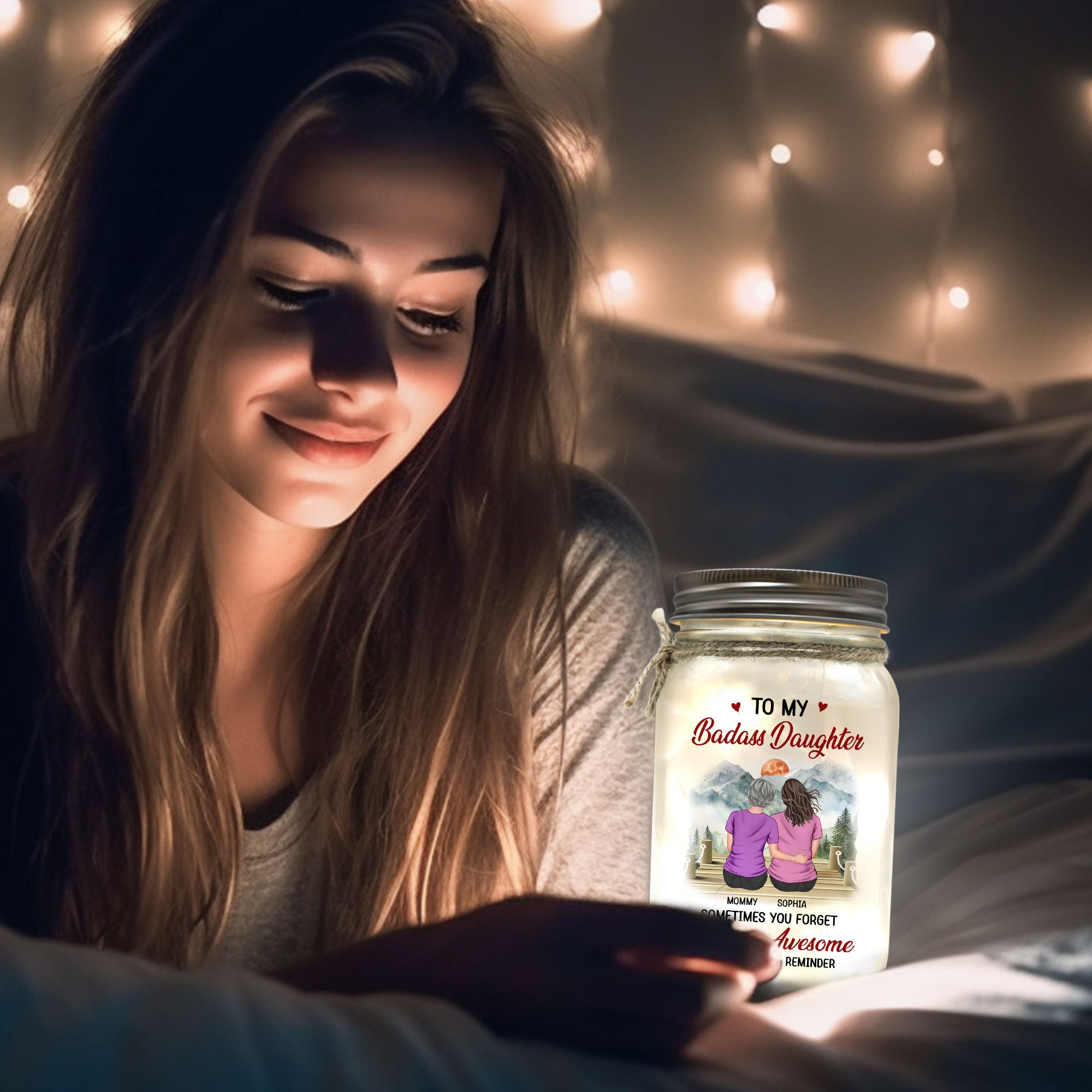 This Is Your Reminder My Daughter - Personalized Mason Jar Light