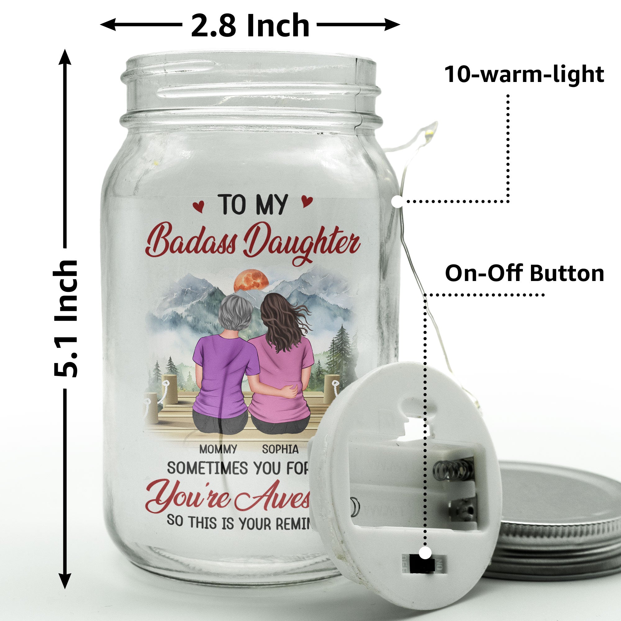 This Is Your Reminder My Daughter - Personalized Mason Jar Light