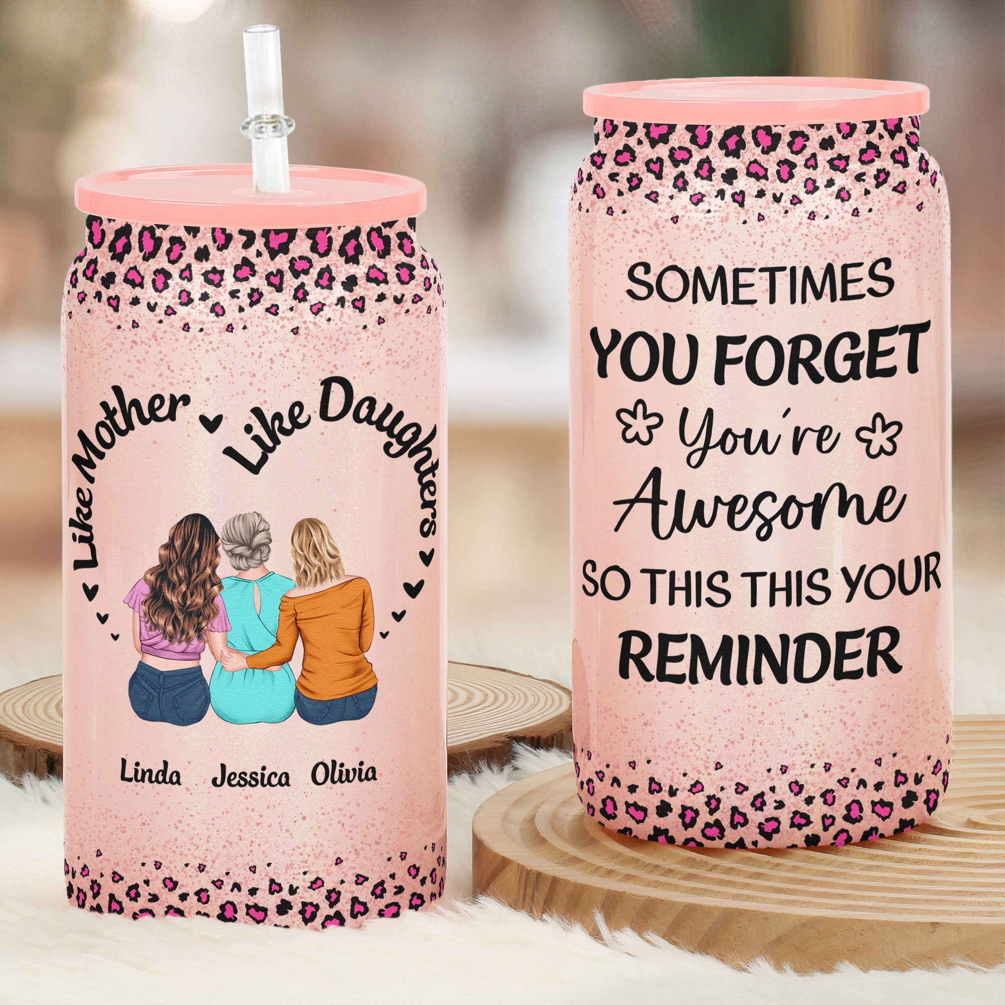 This Is Your Reminder That You're Awesome - Personalized Shimmer Glass Can