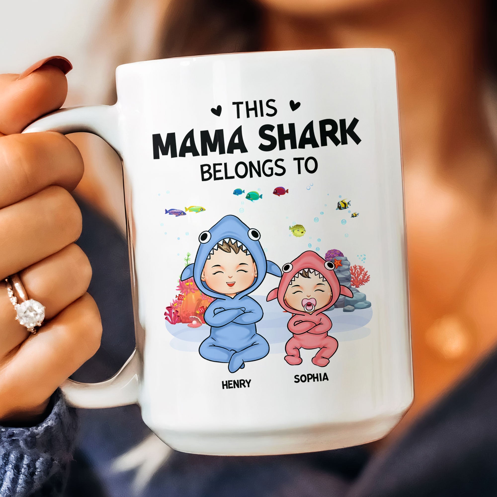 This Mama Shark Belongs To - Personalized Mug