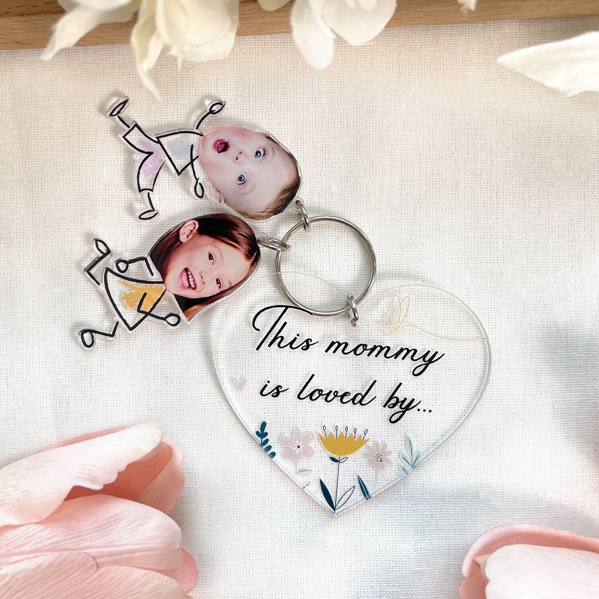 This Mommy Is Loved By - Personalized Acrylic Photo Keychain