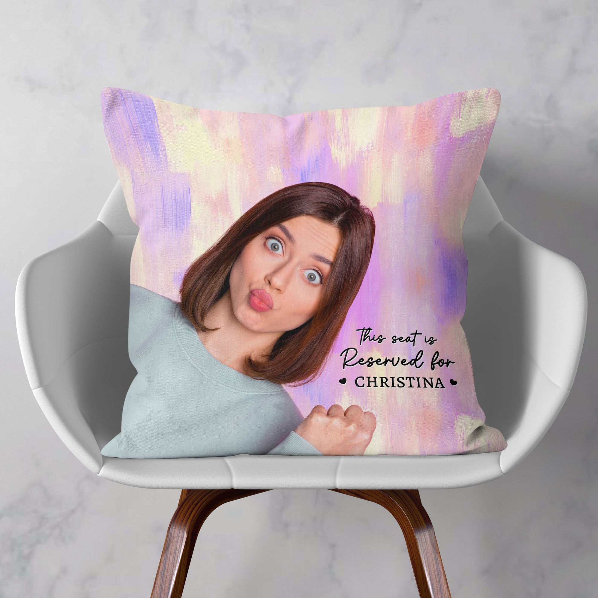 This Seat Is Reserved For Me - Personalized Photo Pillow (Insert Included)