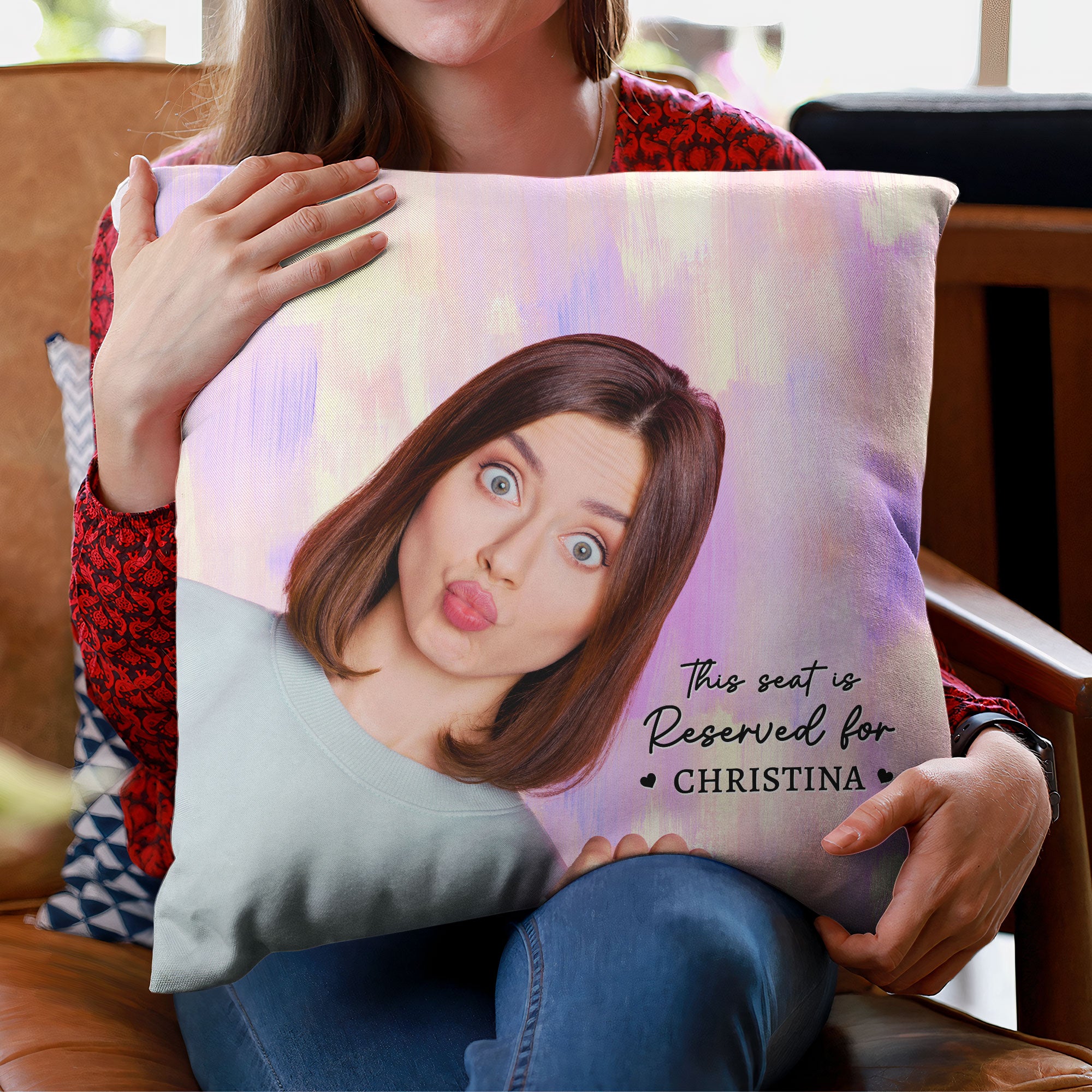 This Seat Is Reserved For Me - Personalized Photo Pillow (Insert Included)