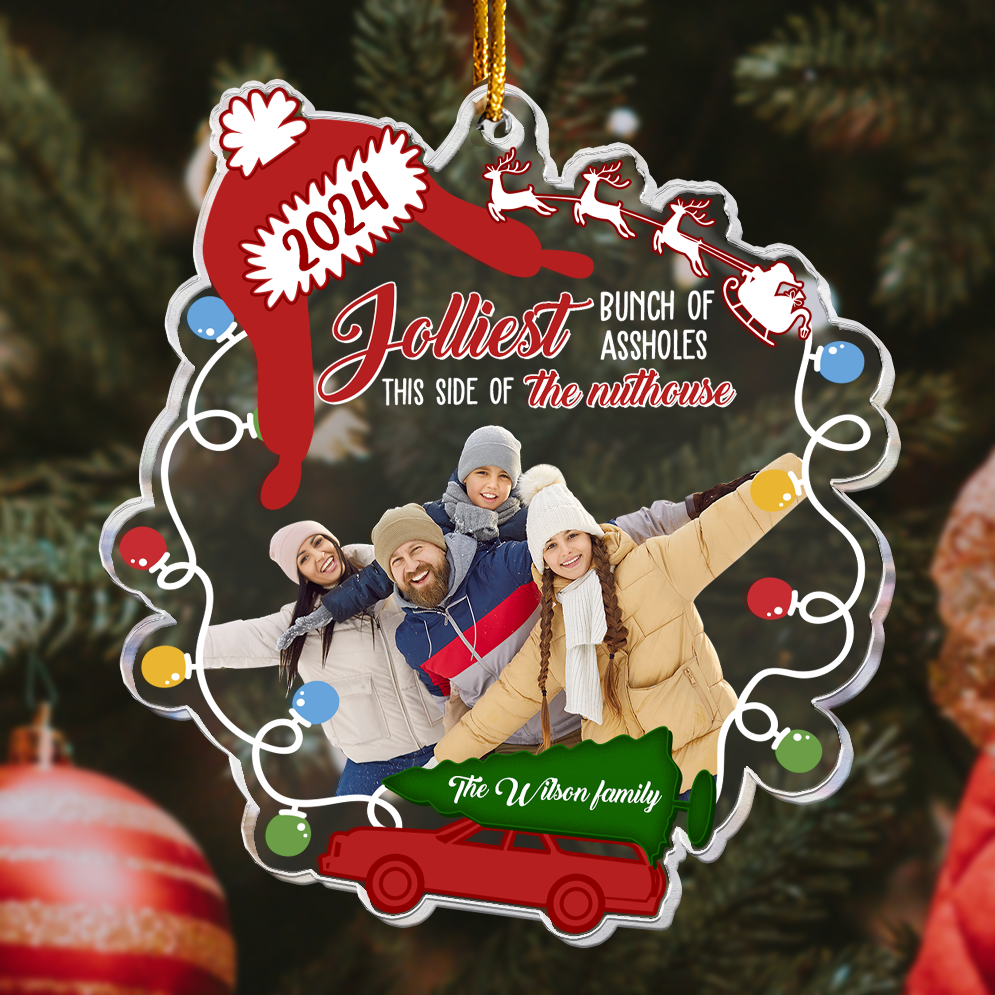 This Side Of The Nuthouse - Personalized Acrylic Photo Ornament