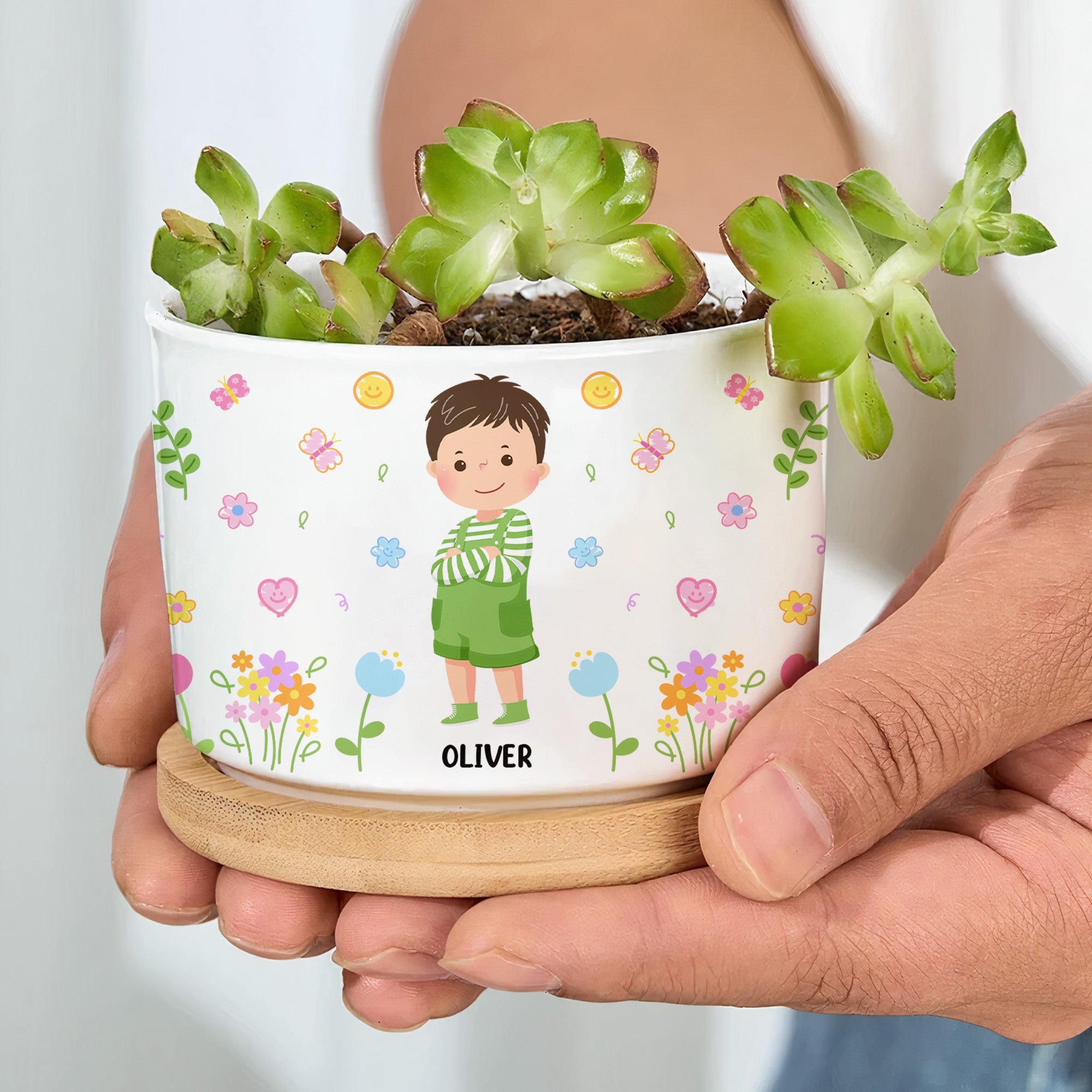 This Tree Grown By Me Gift For Kids - Personalized Ceramic Plant Pot