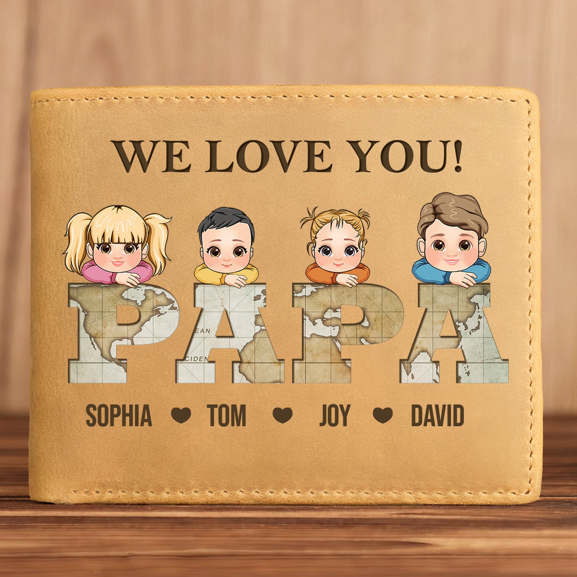 This Wallet Will Remind You How Much We Love You Papa - Personalized Leather Wallet