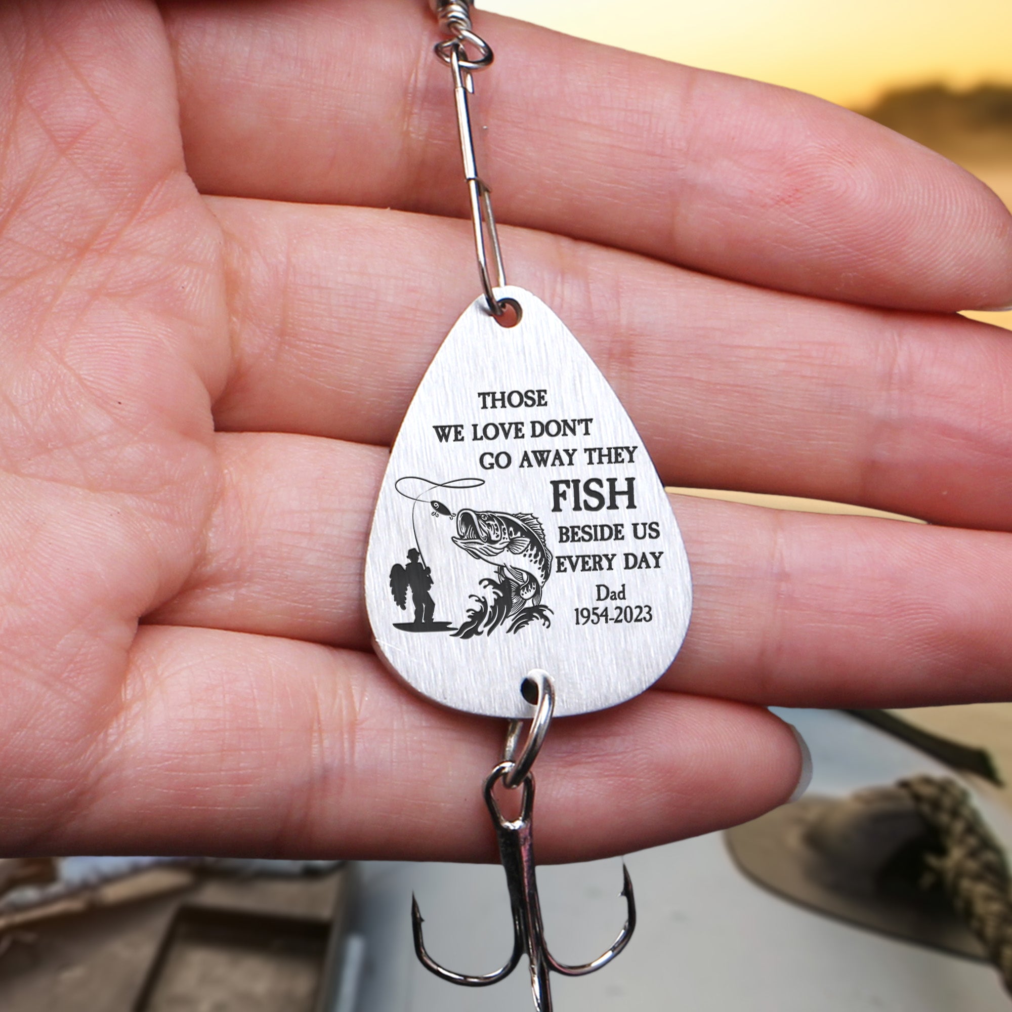 Those We Love Don't Go Away They Fish Beside Us - Personalized Fishing Lure Keychain