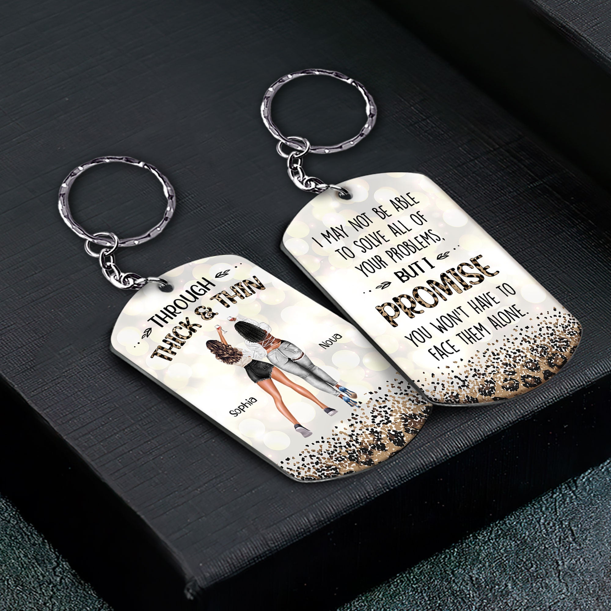 Through Thick & Thin - Personalized Keychain