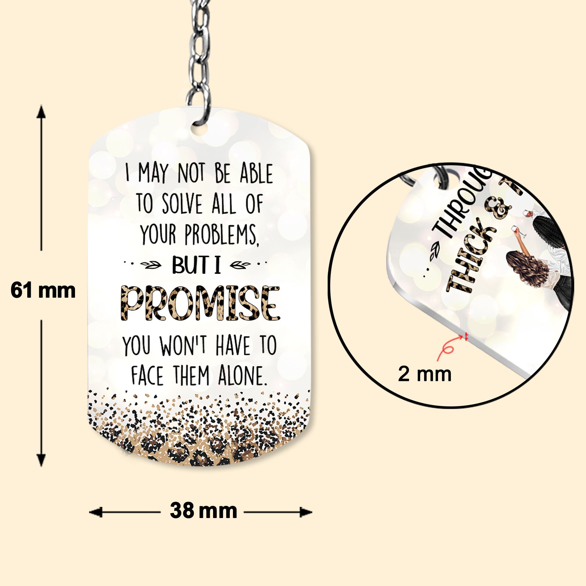 Through Thick & Thin - Personalized Keychain