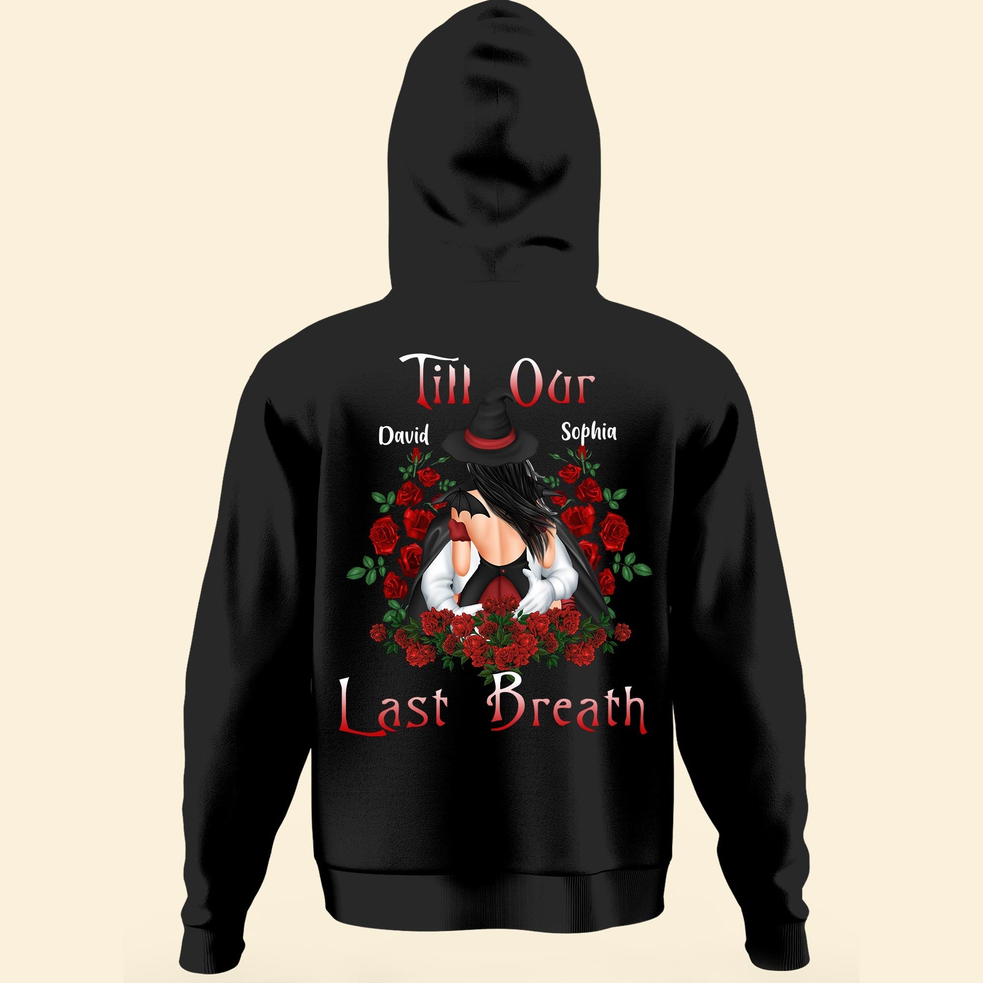 Till Our Last Breath - Personalized Matching Couple Back Printed Hoodies