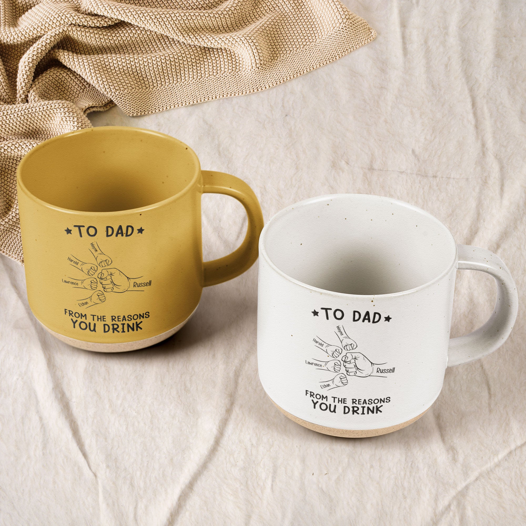 To Dad From The Reasons You Drink - Personalized Pottery Mug