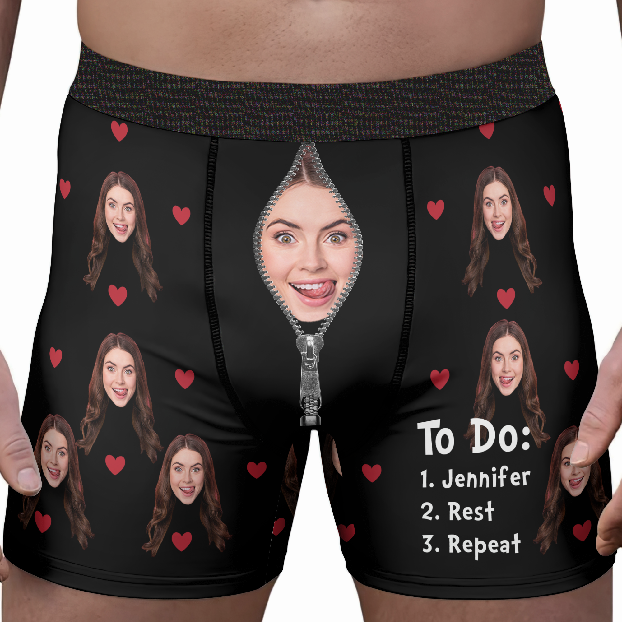 To Do List Funny Anniversary Gift - Personalized Photo Couple Matching Underwear