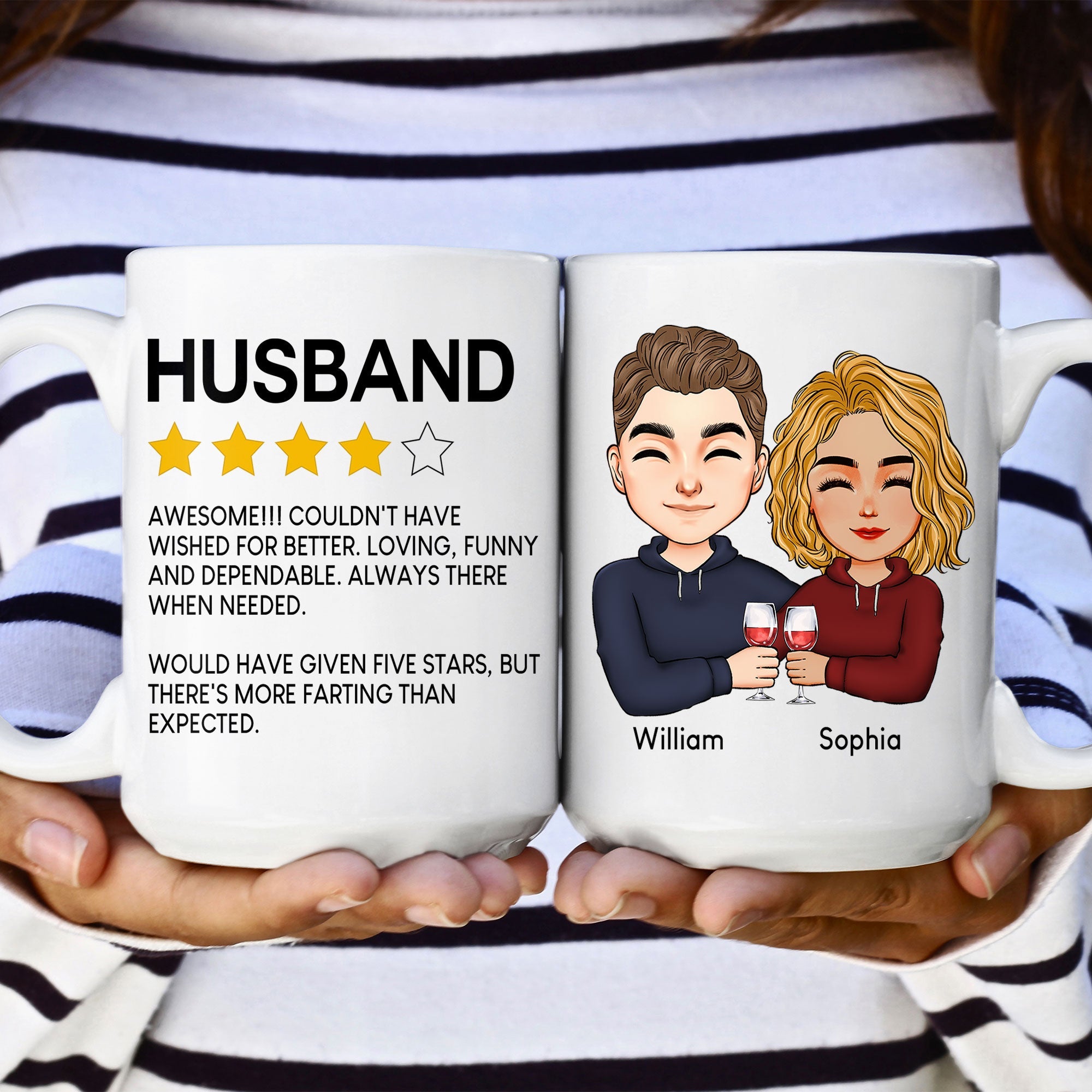 To Husband Five Star Funny - Personalized Mug