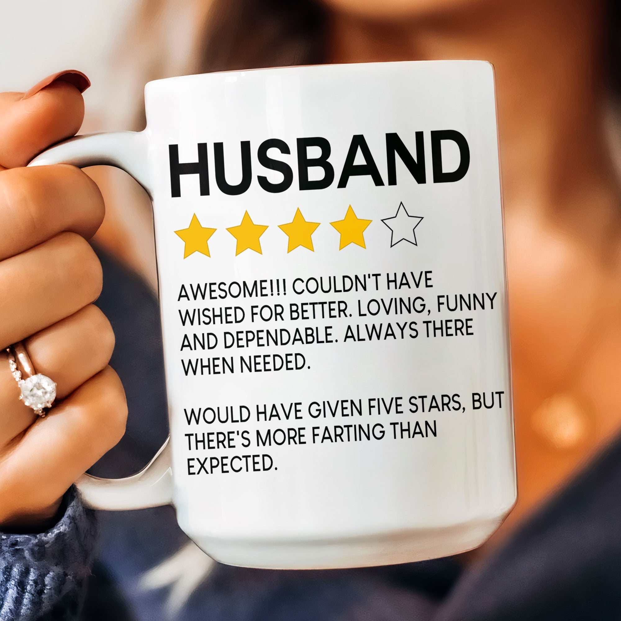 To Husband Five Star Funny - Personalized Mug