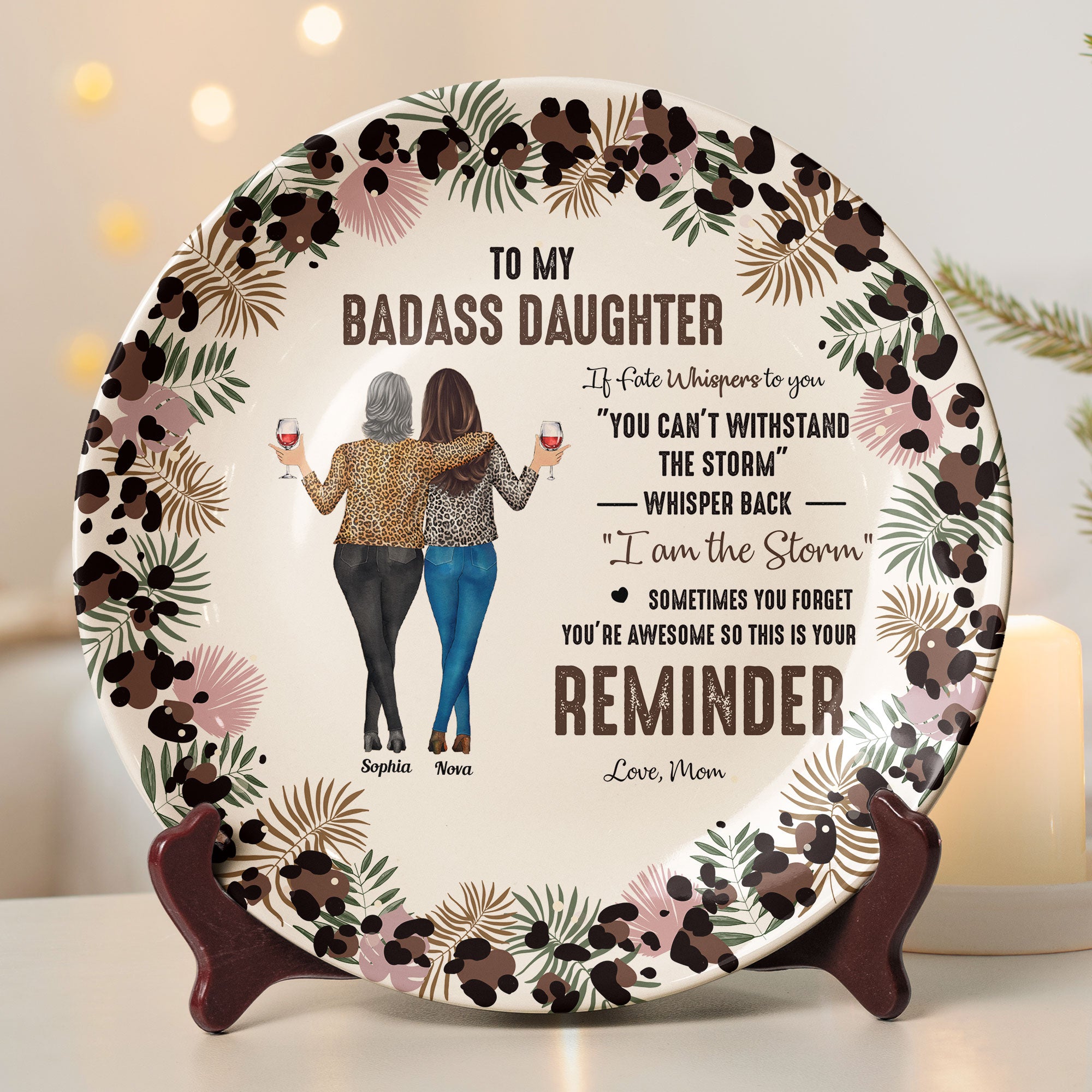 To My Badass Daughter - Personalized Ceramic Plate