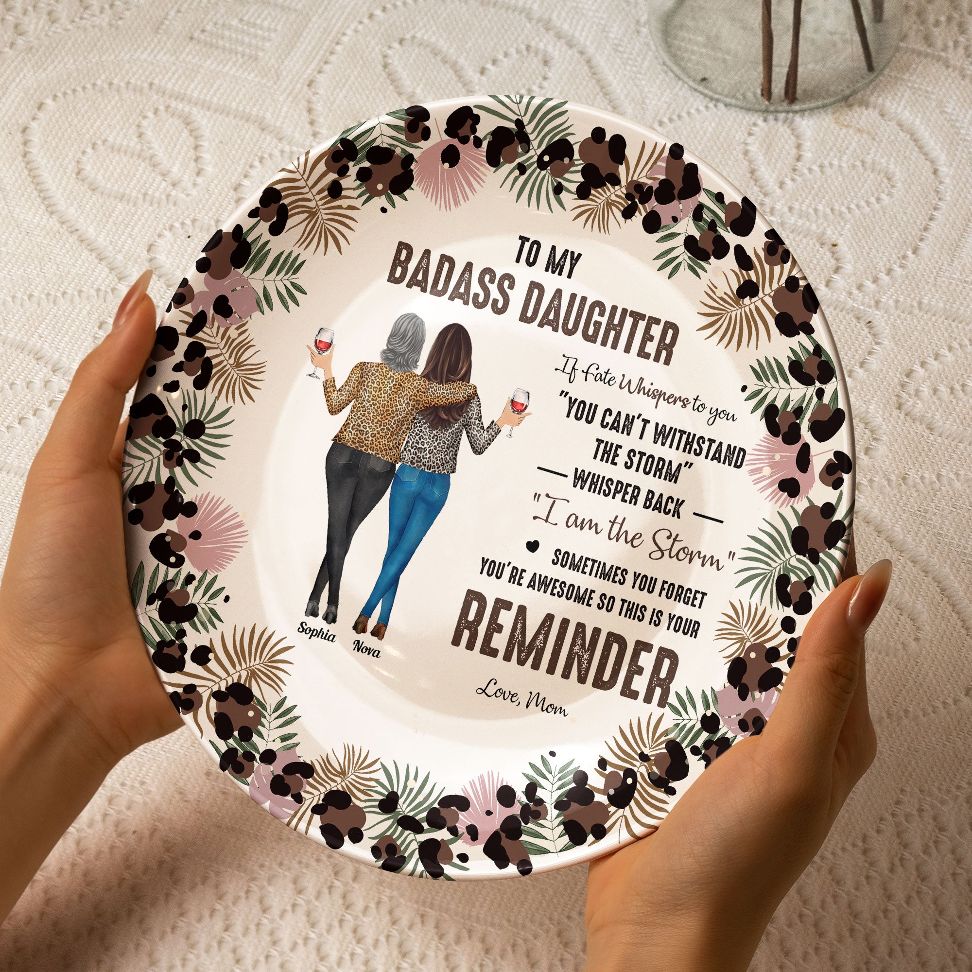 To My Badass Daughter - Personalized Ceramic Plate