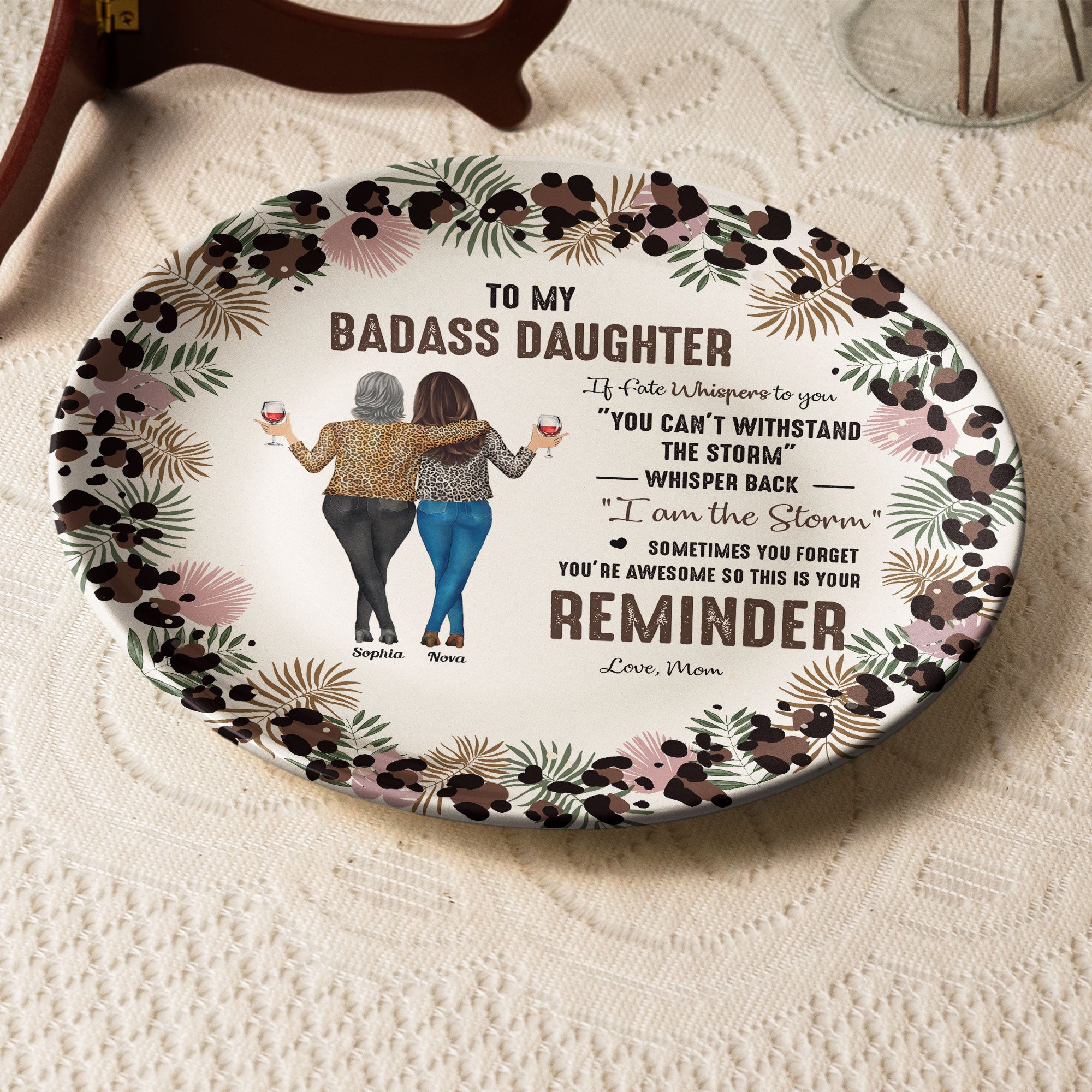 To My Badass Daughter - Personalized Ceramic Plate