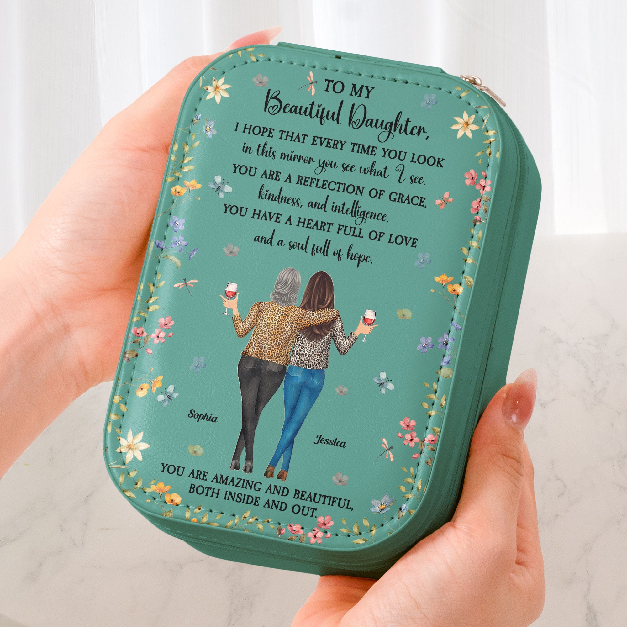 To My Daughter Every Time You Look In This Mirror - Custom Makeup Box With LED Mirror