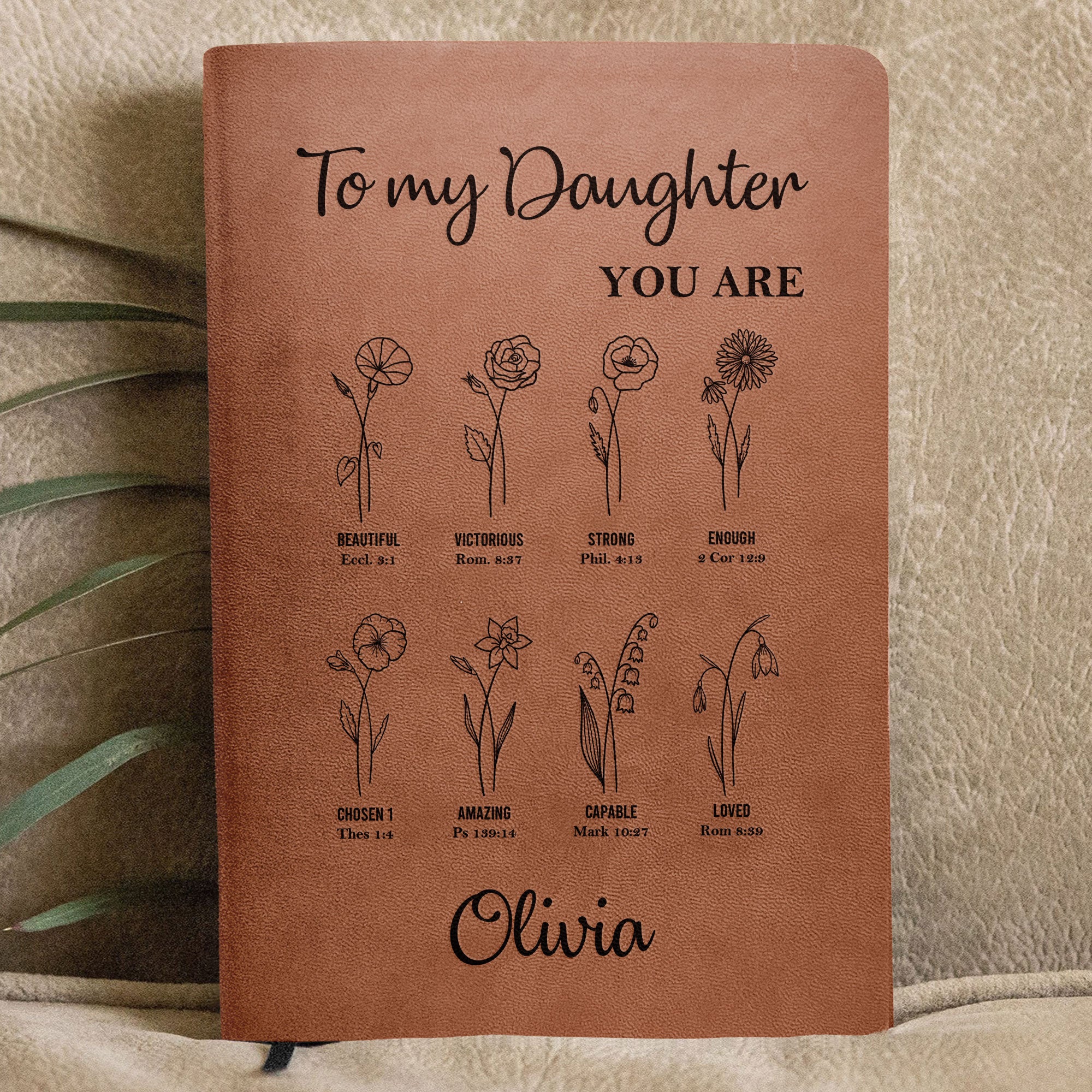 To My Daughter God Says You Are Christian Journal - Personalized Leather Journal