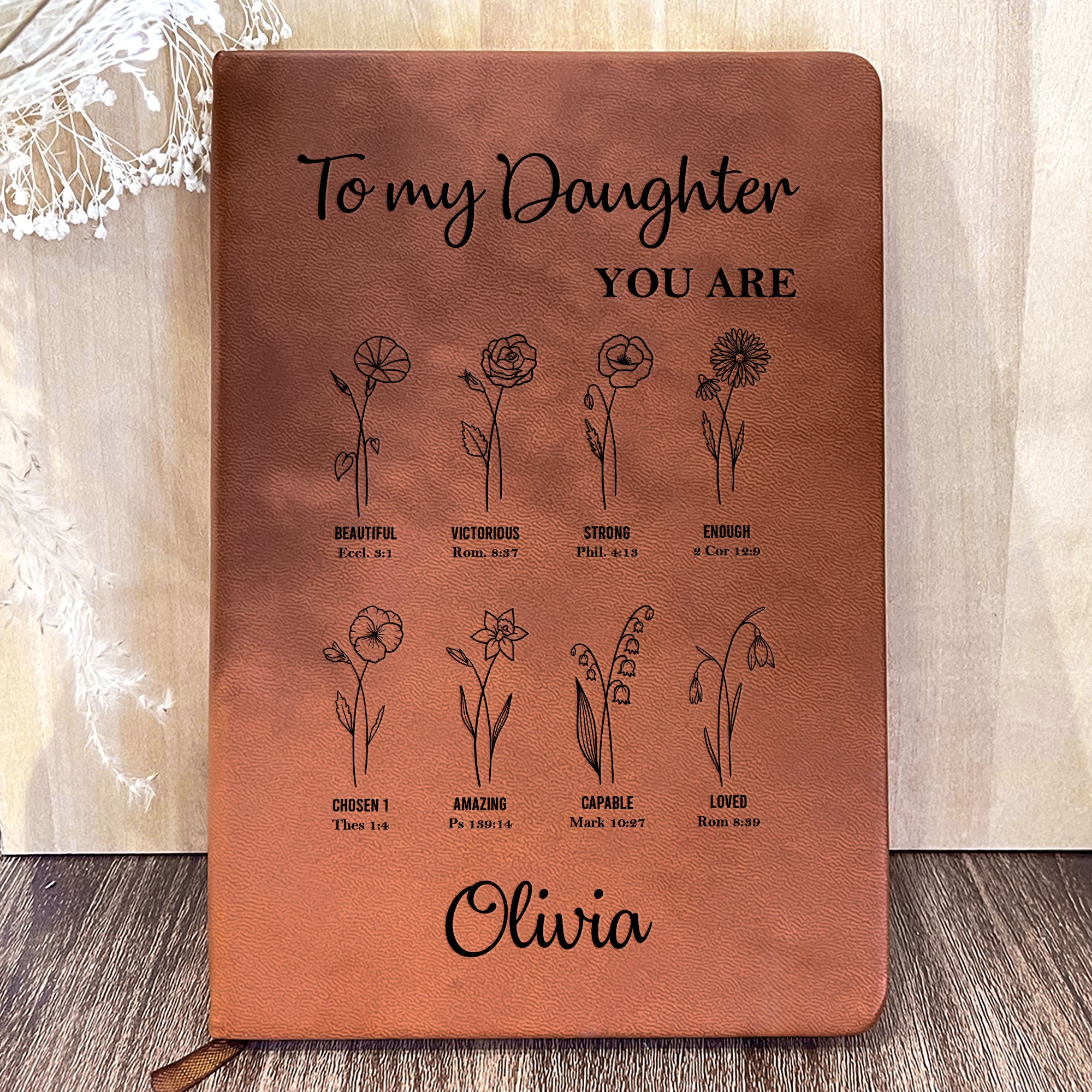 To My Daughter God Says You Are Christian Journal - Personalized Leather Journal