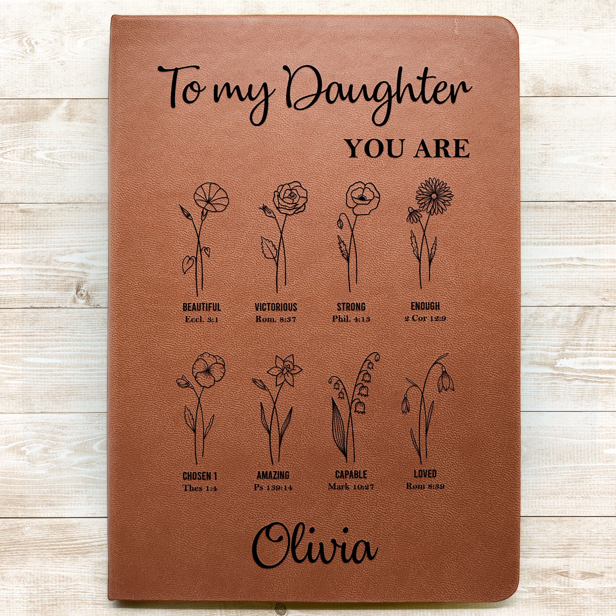 To My Daughter God Says You Are Christian Journal - Personalized Leather Journal