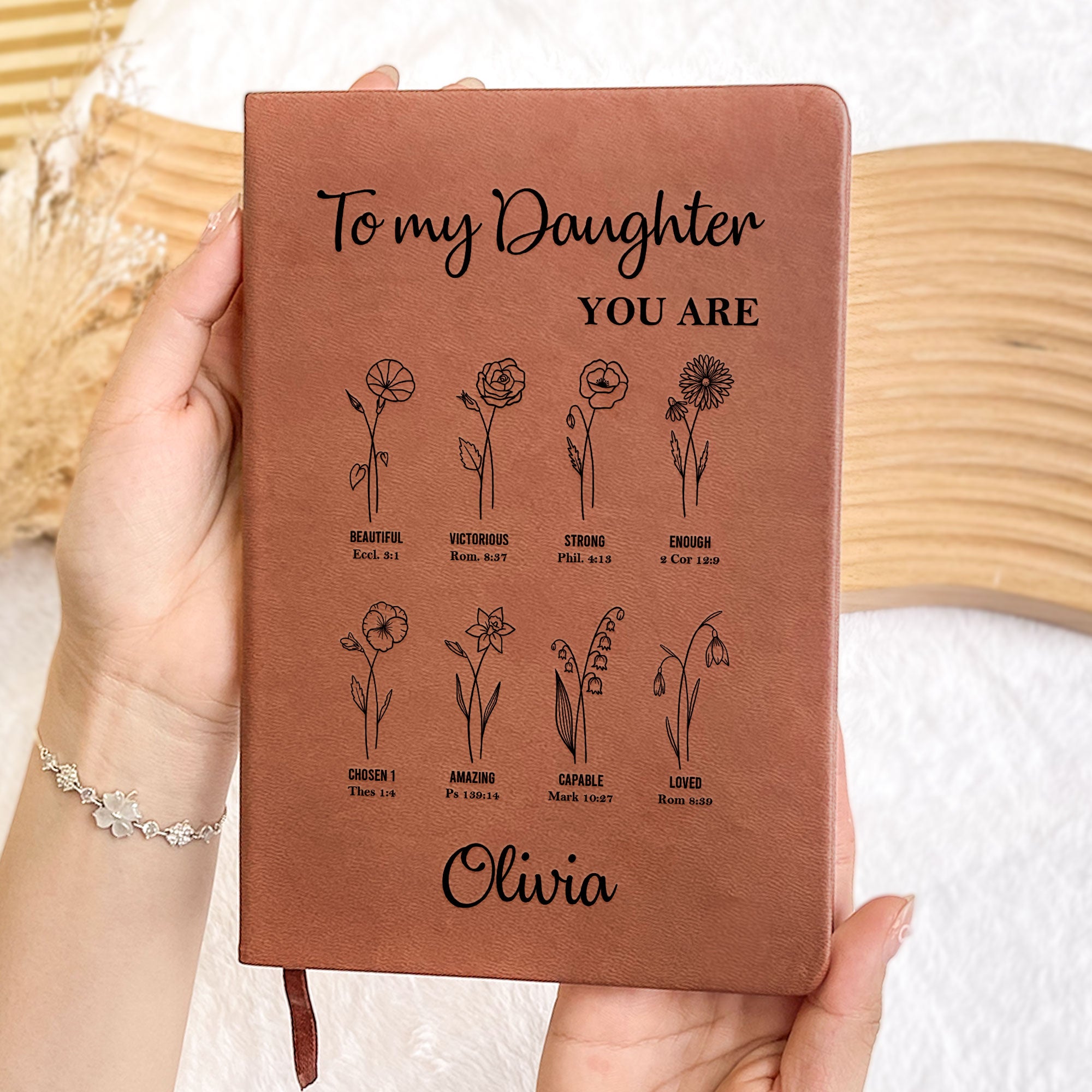 To My Daughter God Says You Are Christian Journal - Personalized Leather Journal