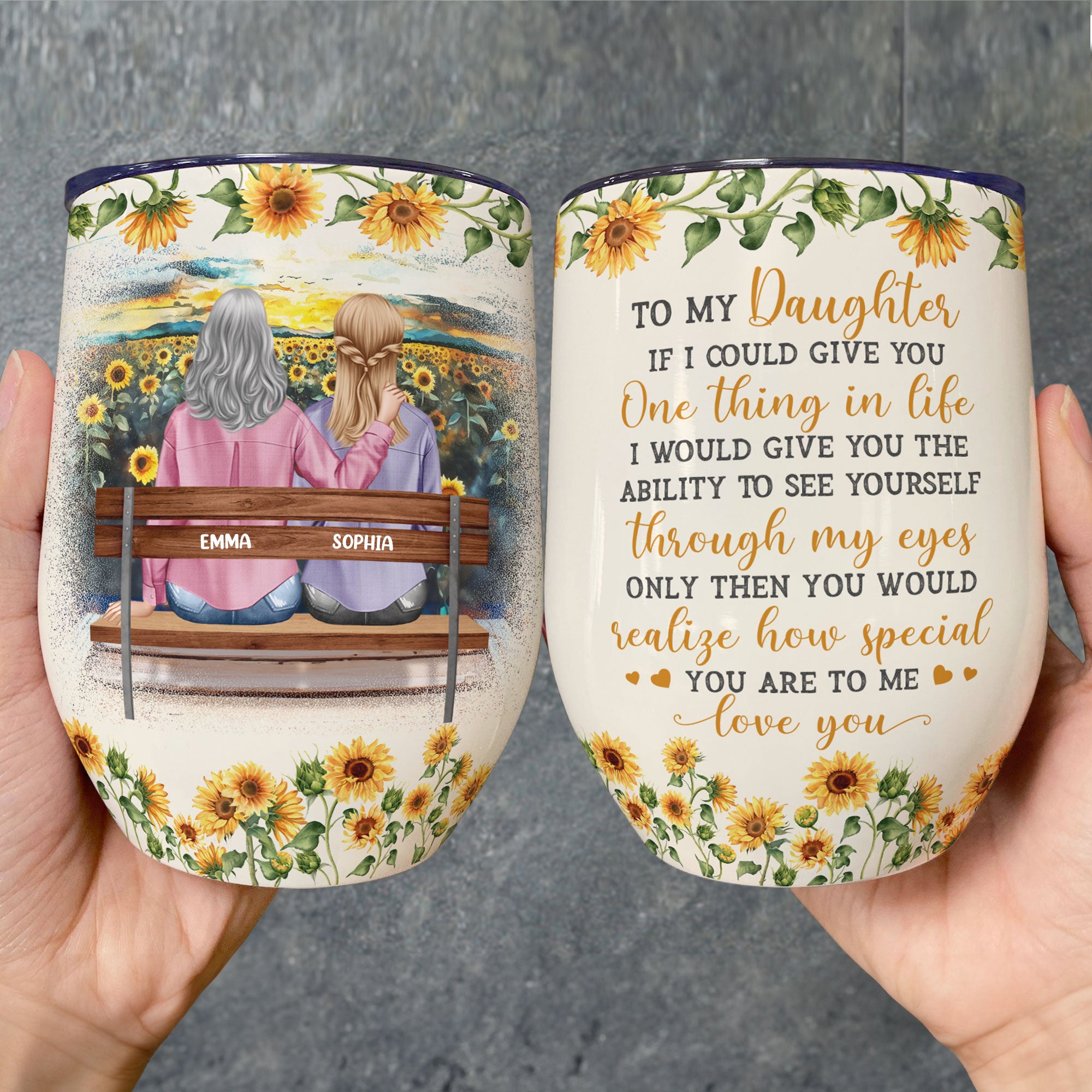 To My Daughter How Special You Are To Me - Personalized Wine Tumbler