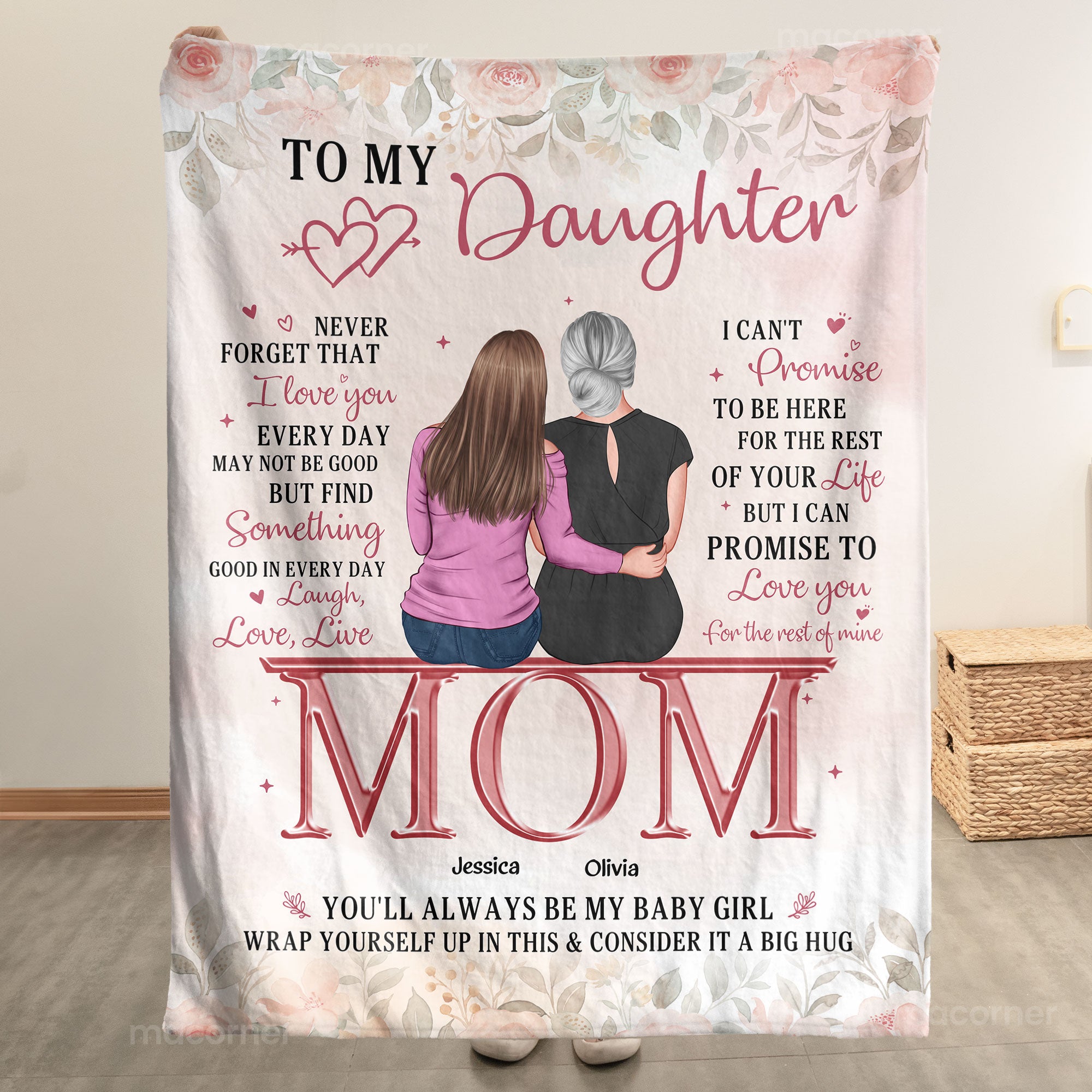 To My Daughter Never Forget I Love You Gift For Her - Personalized Blanket