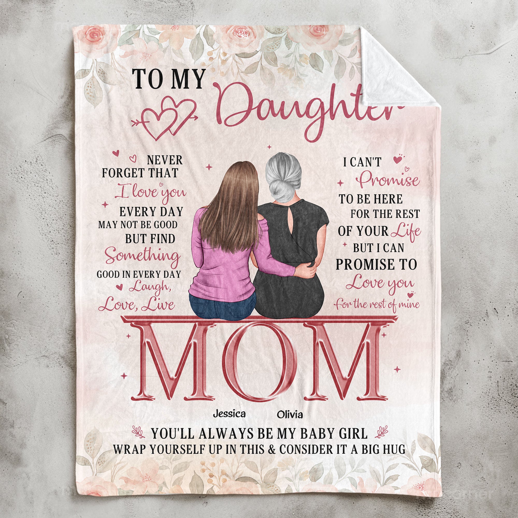 To My Daughter Never Forget I Love You Gift For Her - Personalized Blanket