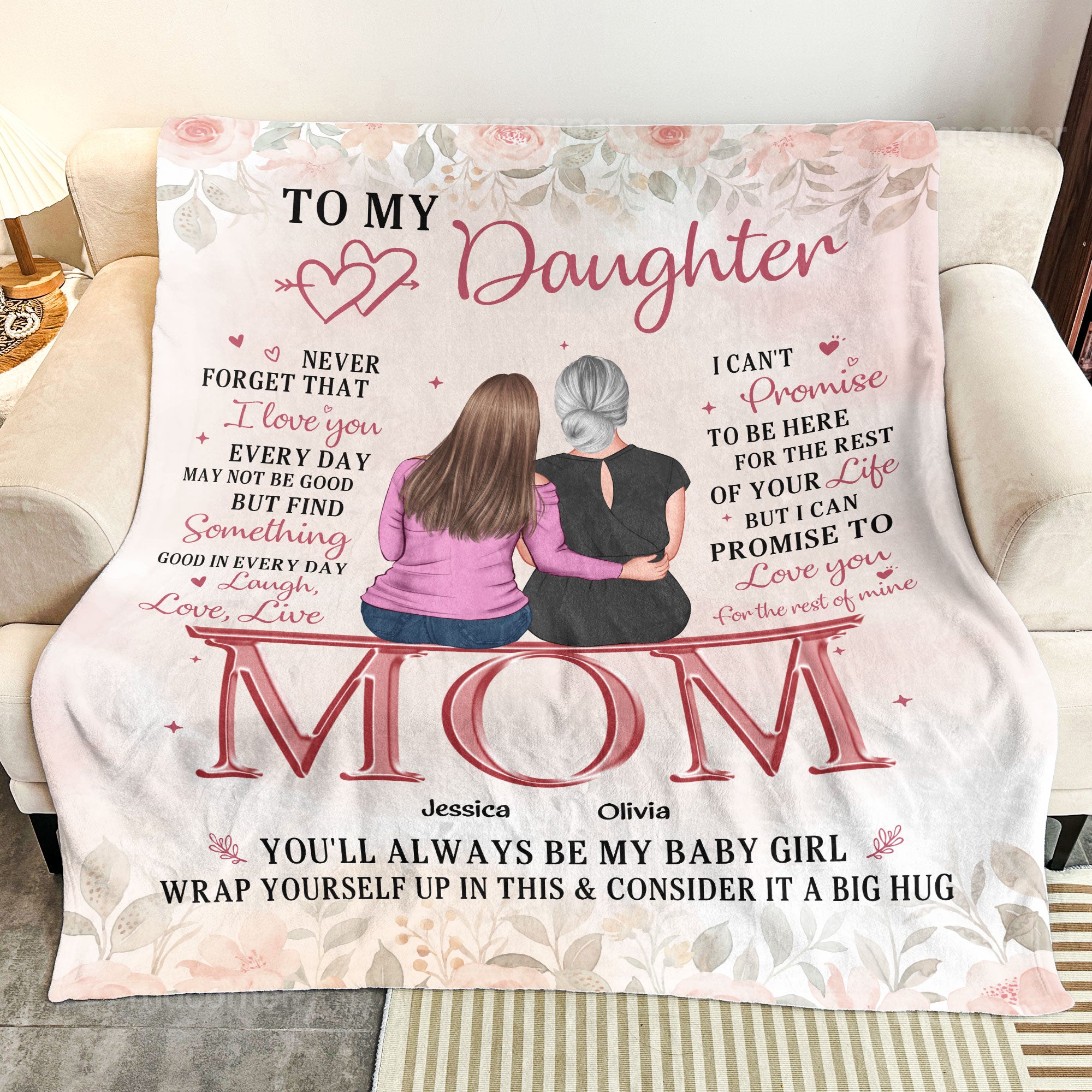 To My Daughter Never Forget I Love You Gift For Her - Personalized Blanket