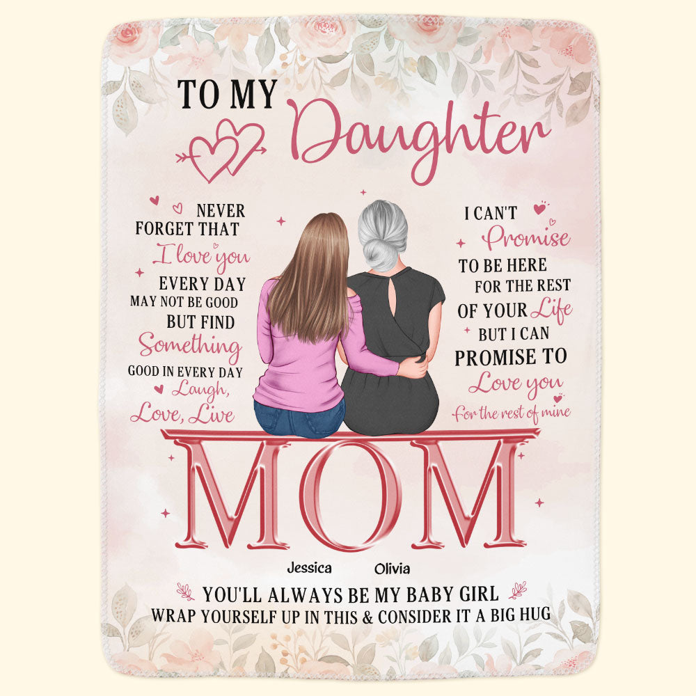 To My Daughter Never Forget I Love You Gift For Her - Personalized Blanket