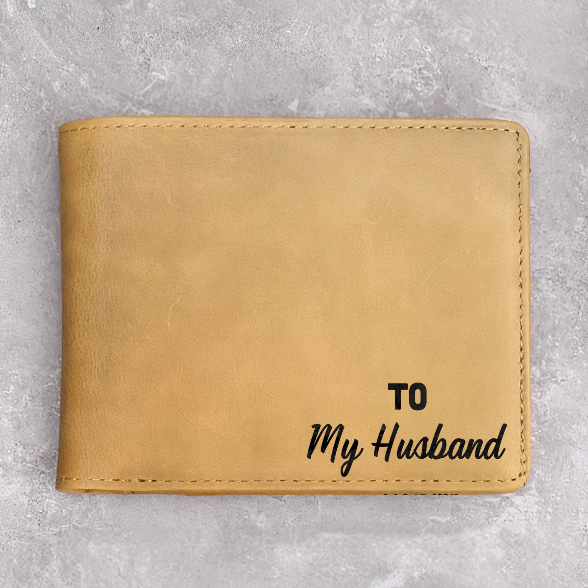 To My Husband I Love You Forever And Always - Personalized Leather Wallet