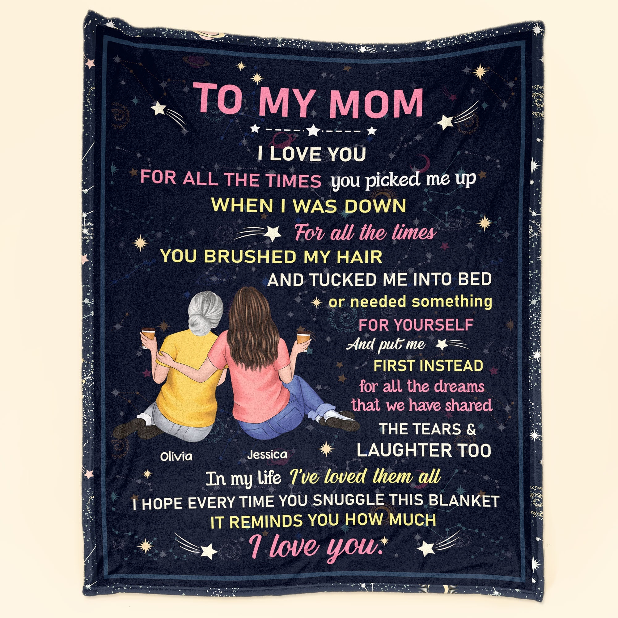 To My Mom Every Time You Hug The Blanket I Love You - Personalized Blanket