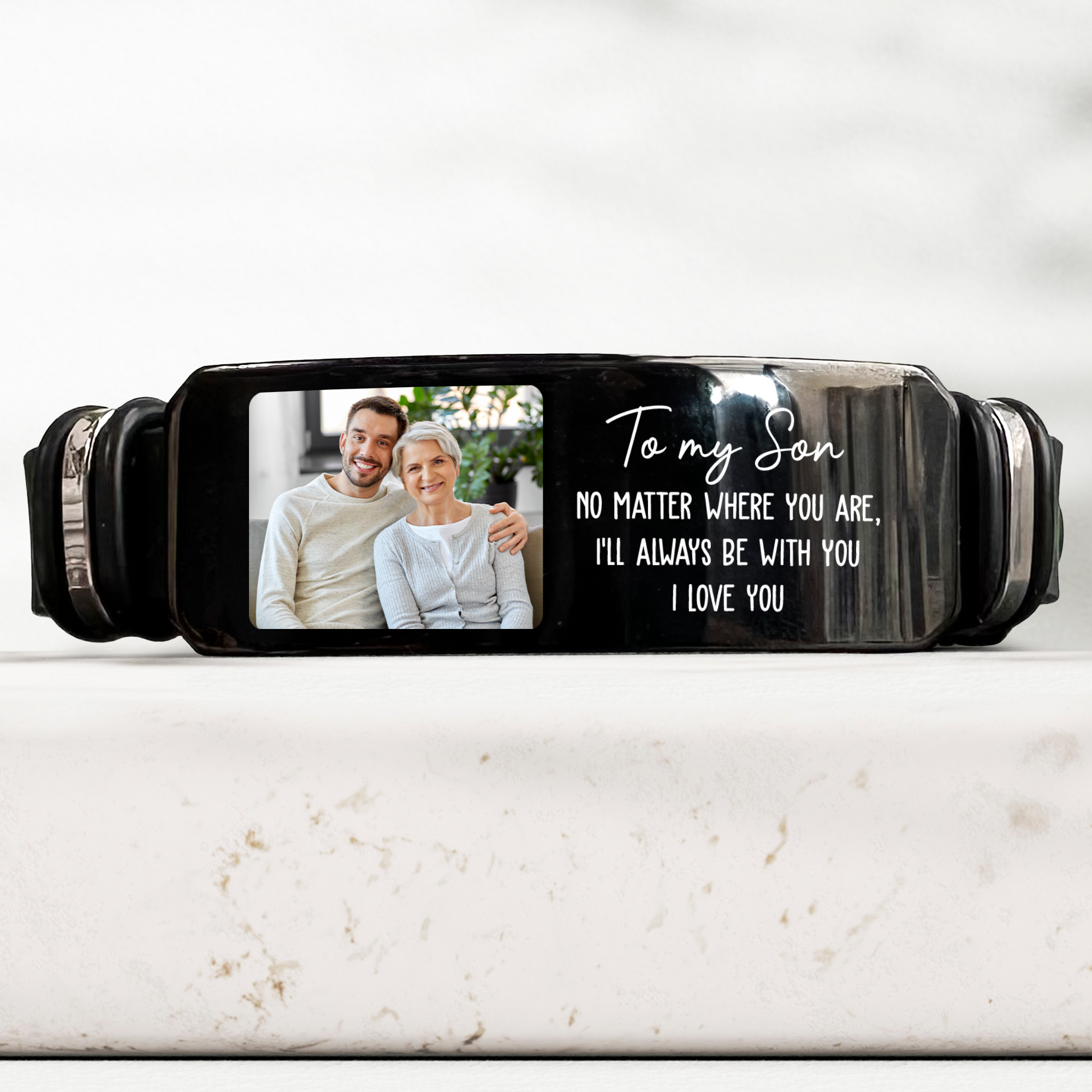 To My Son I'll Always Be With You I Love You - Personalized Photo Bracelet