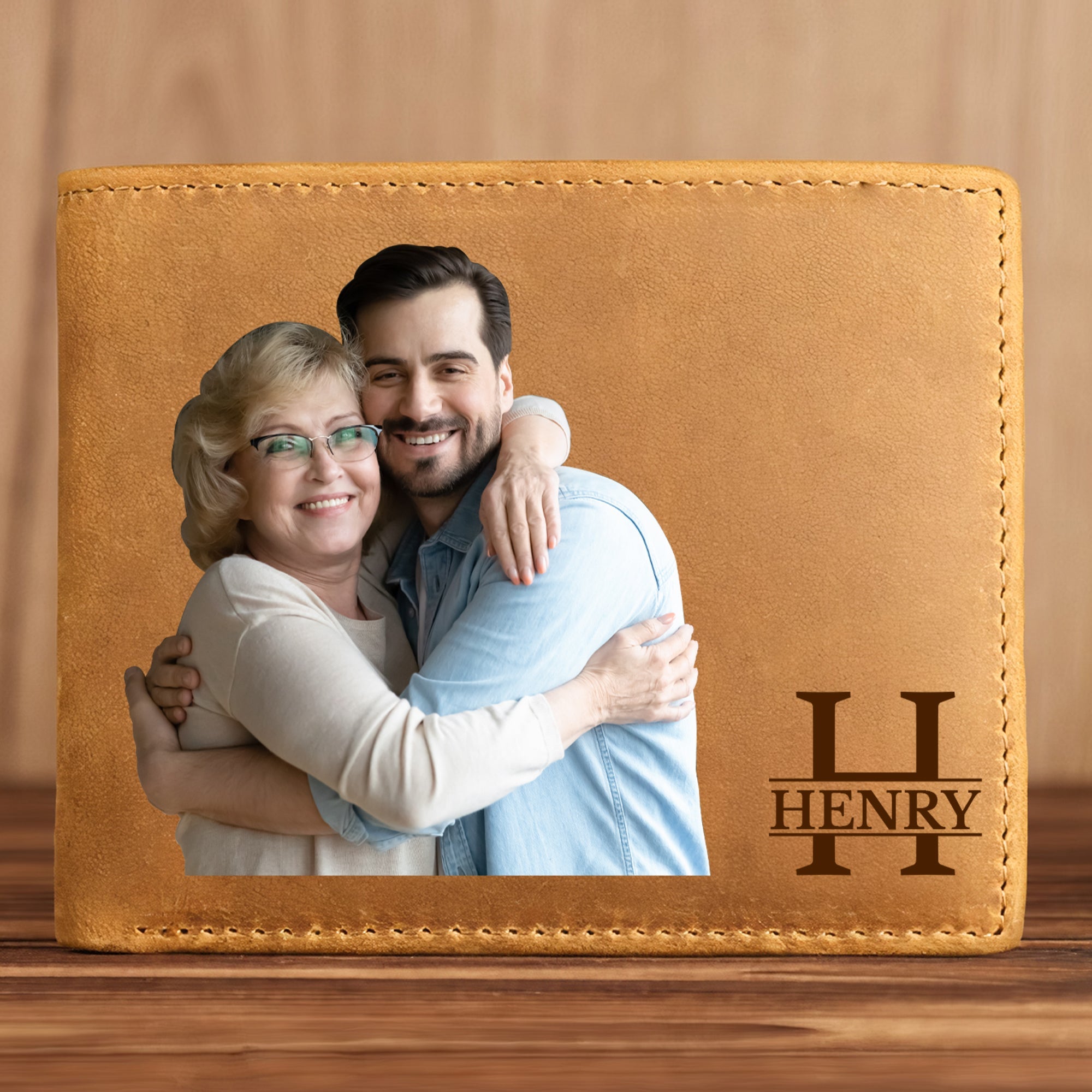 To My Son, Grandson, Son-In-Law I Love You - Personalized Leather Wallet